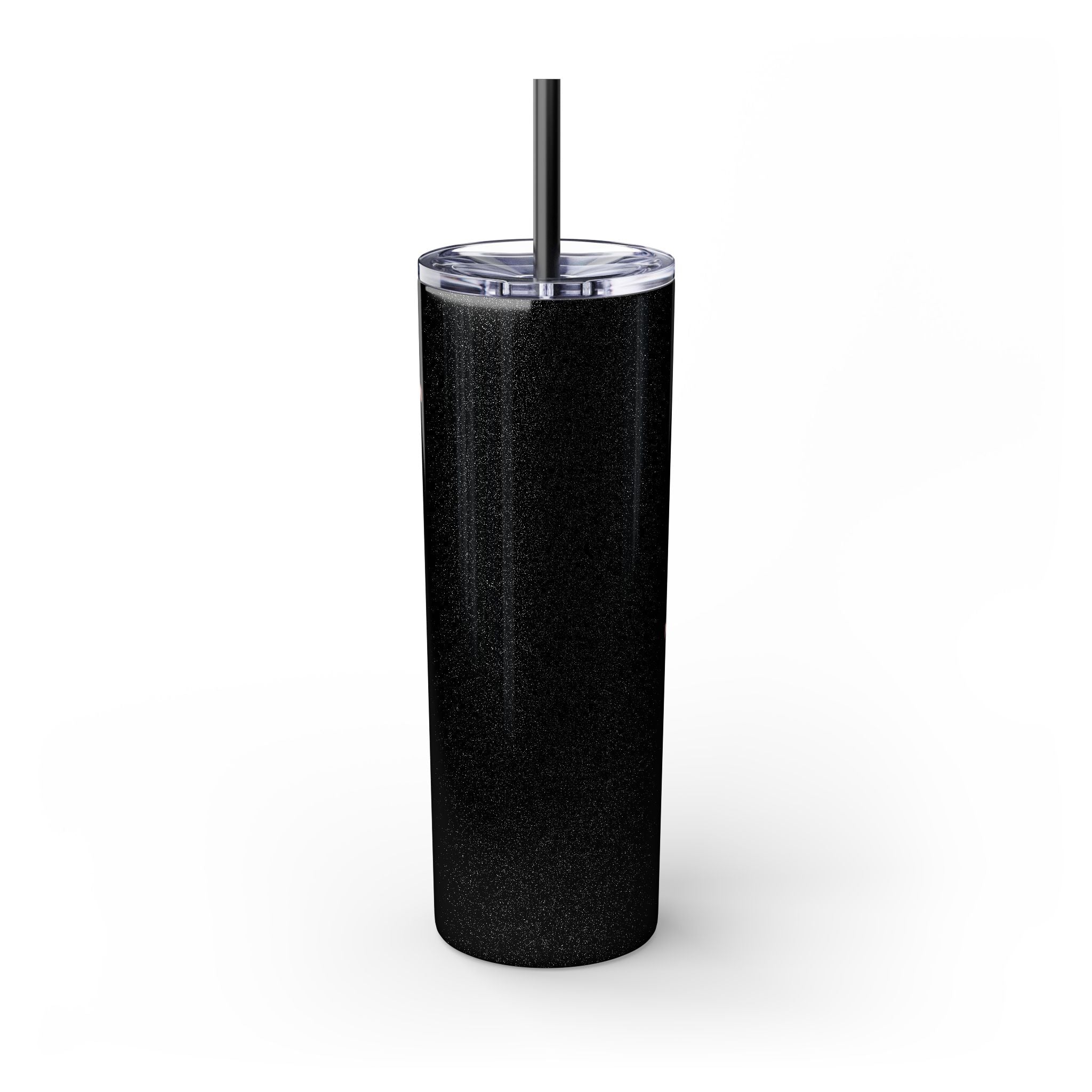 Chic Skinny Tumbler with Straw - Modern Pink Design