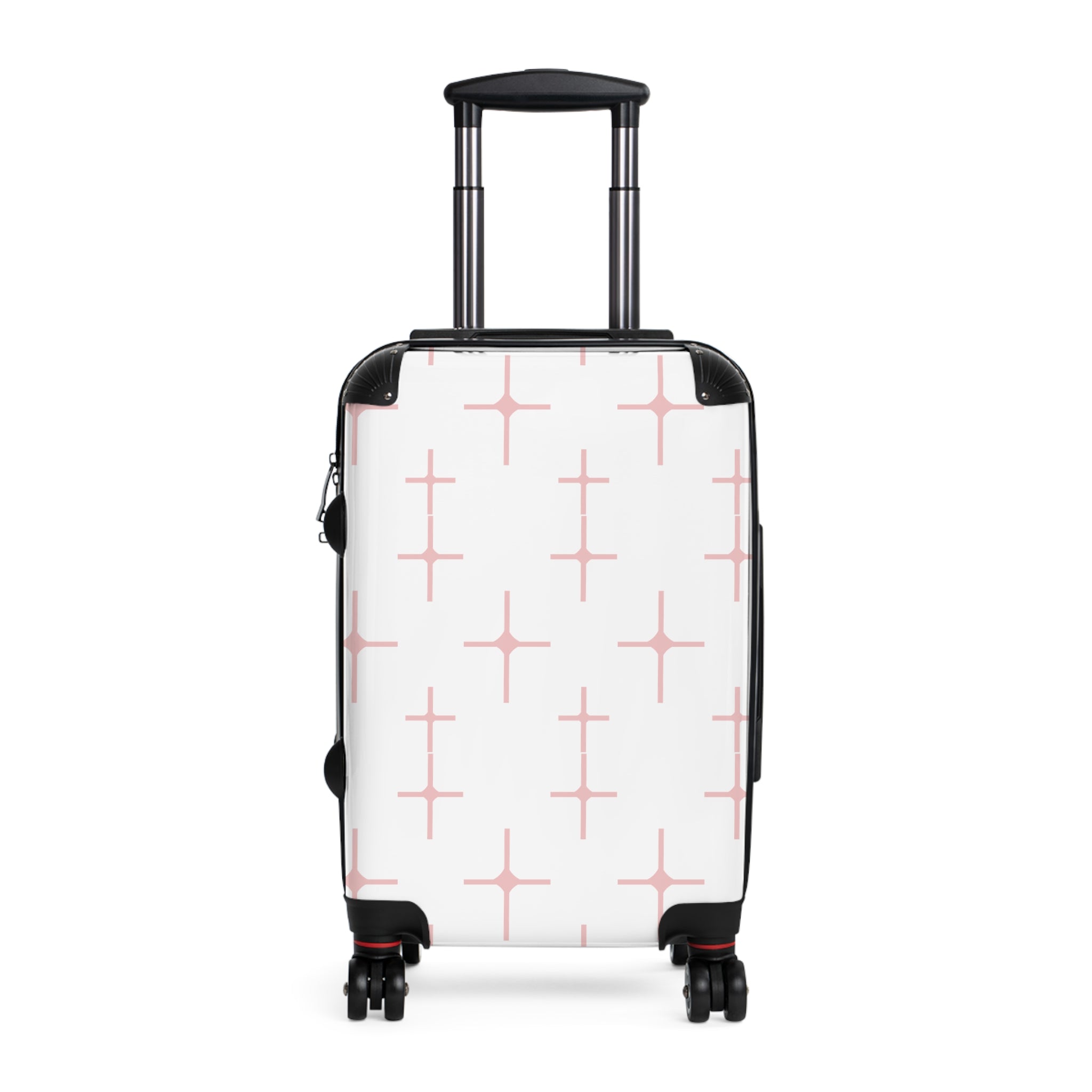 Chic Travel Suitcase with Pink Pattern Design