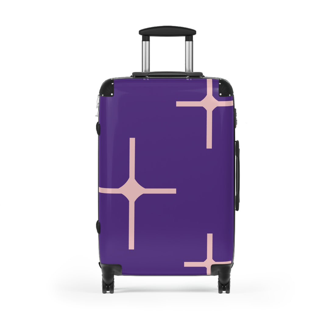 Stylish Purple Suitcase with Geometric Design