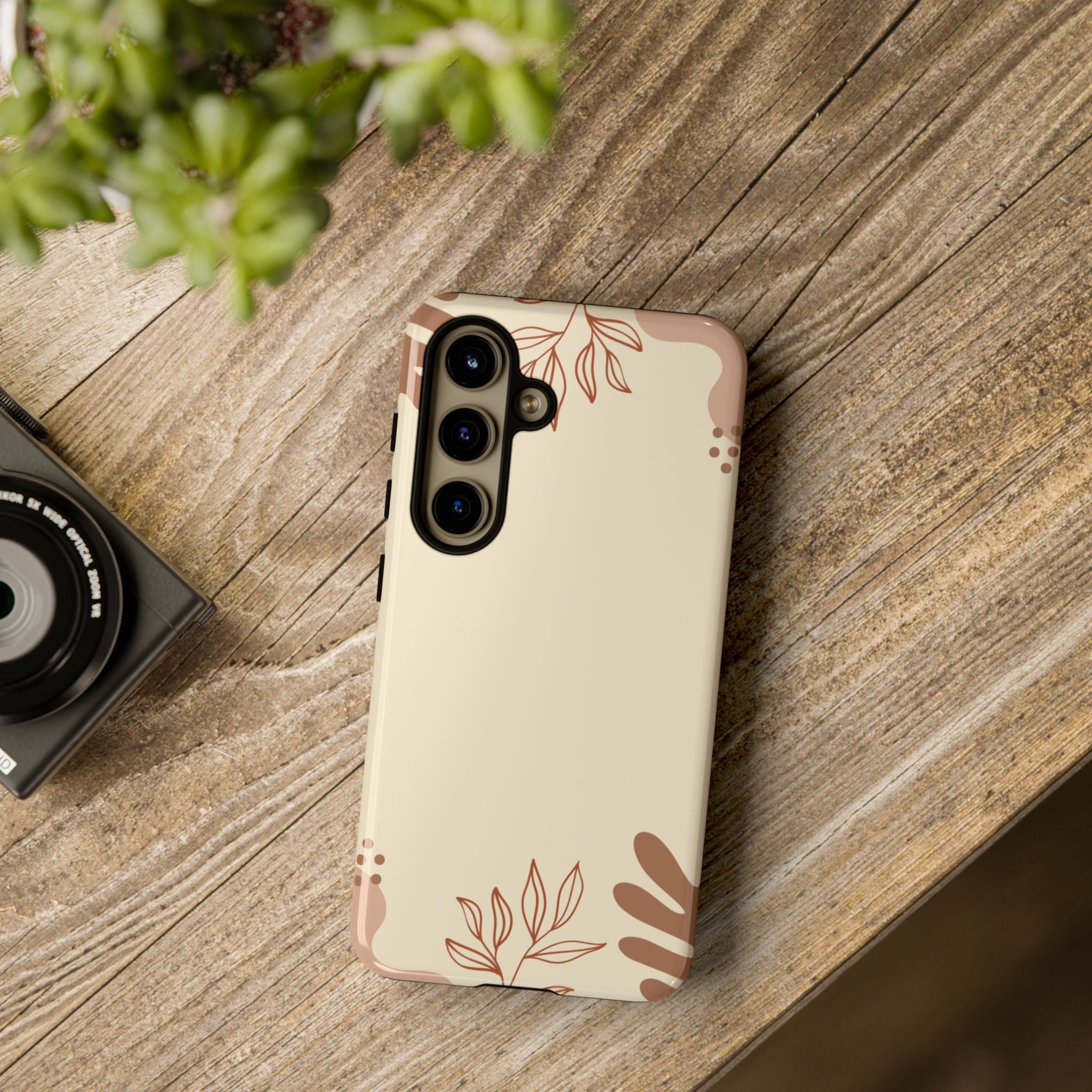 Floral Beige Tough Phone Case