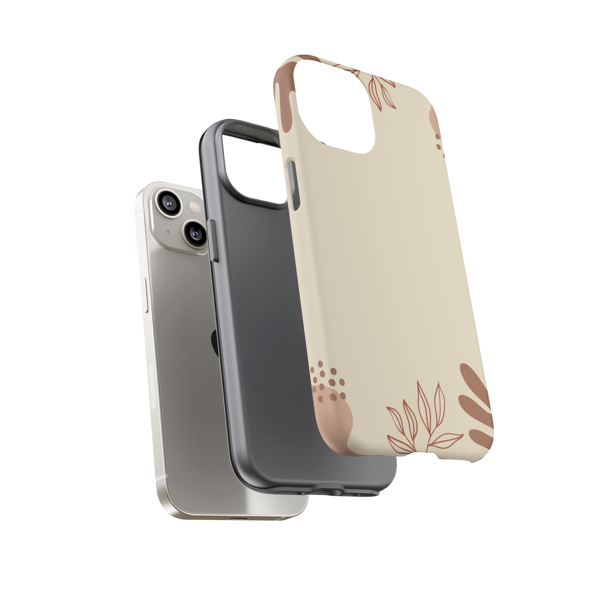Floral Beige Tough Phone Case