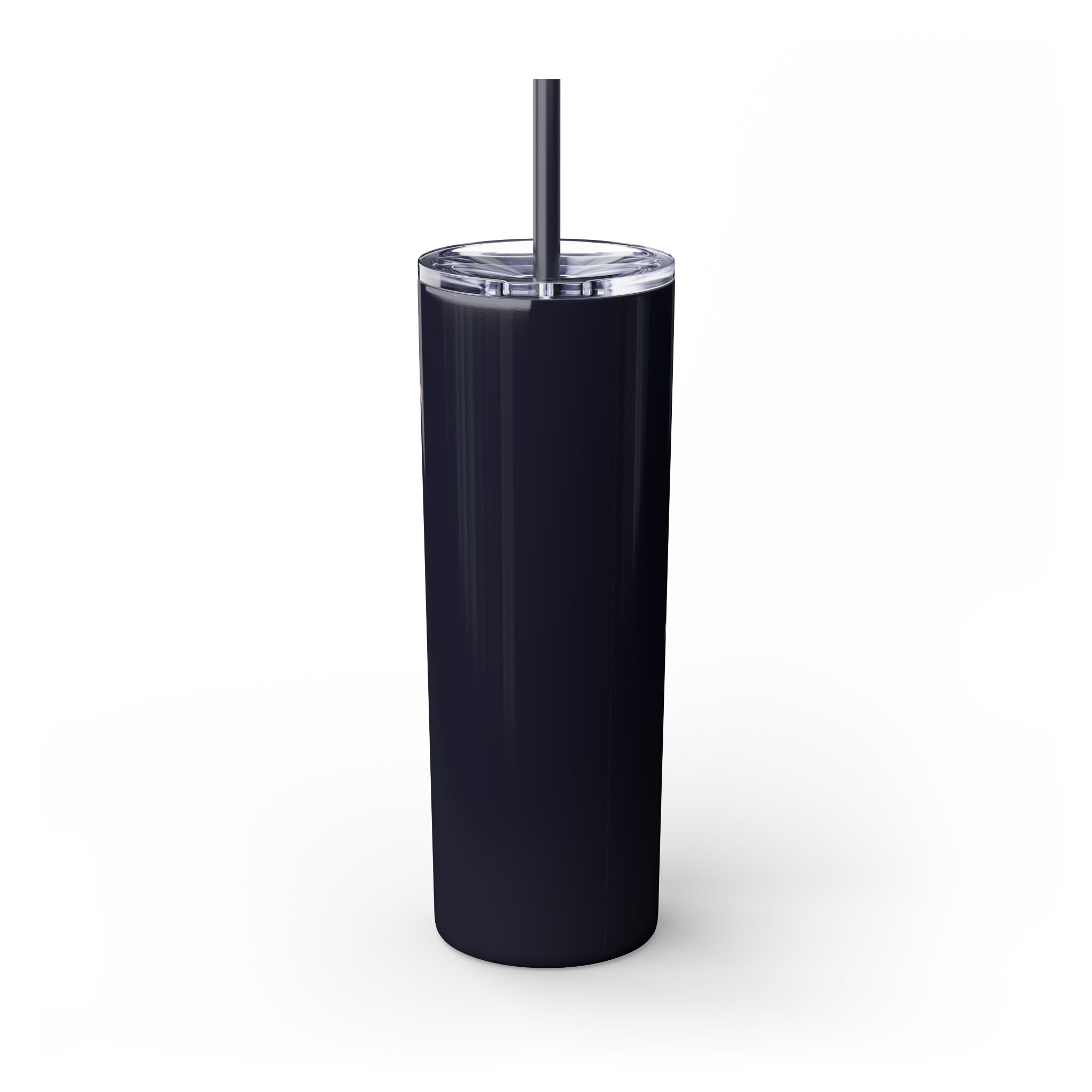 Chic Skinny Tumbler with Straw - Modern Pink Design