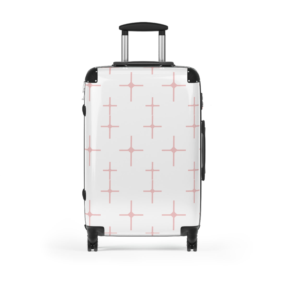 Chic Travel Suitcase with Pink Pattern Design