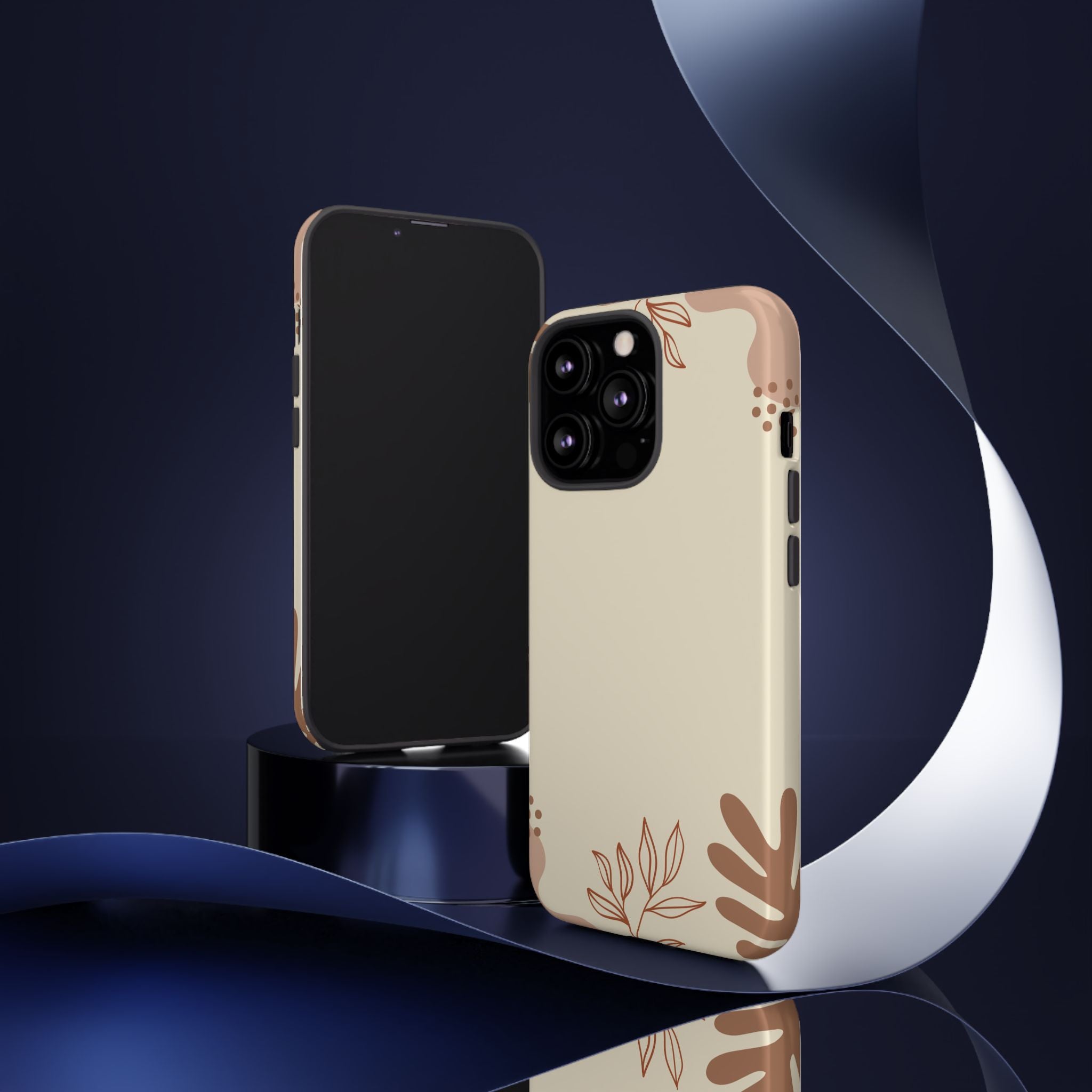 Floral Beige Tough Phone Case