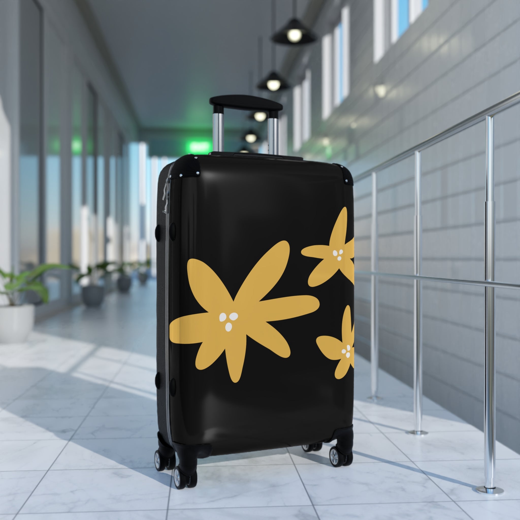 Floral Travel Suitcase - Eco-Friendly Luggage