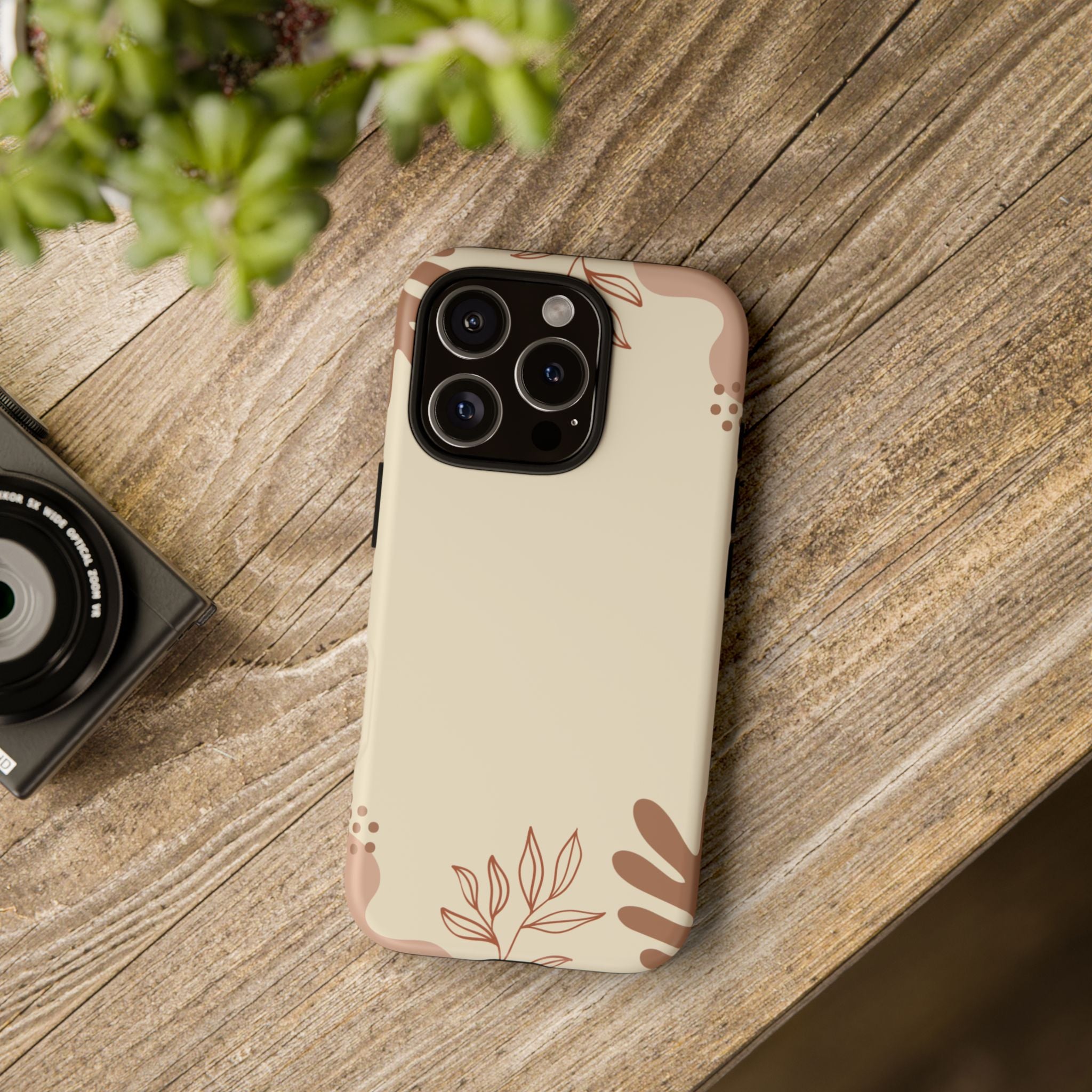 Floral Beige Tough Phone Case
