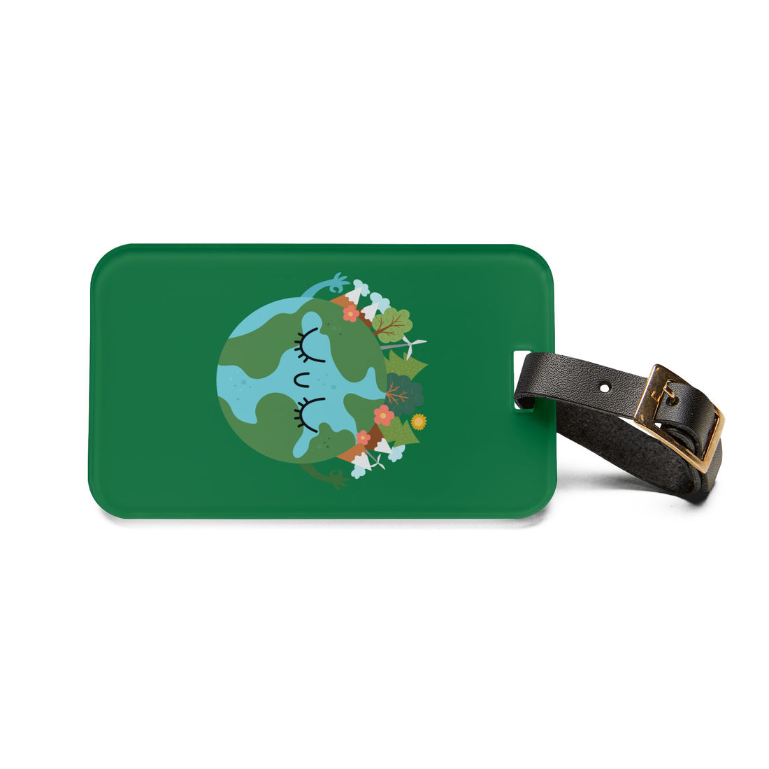 Eco-Friendly Travel Luggage Tag with Whimsical Earth Design