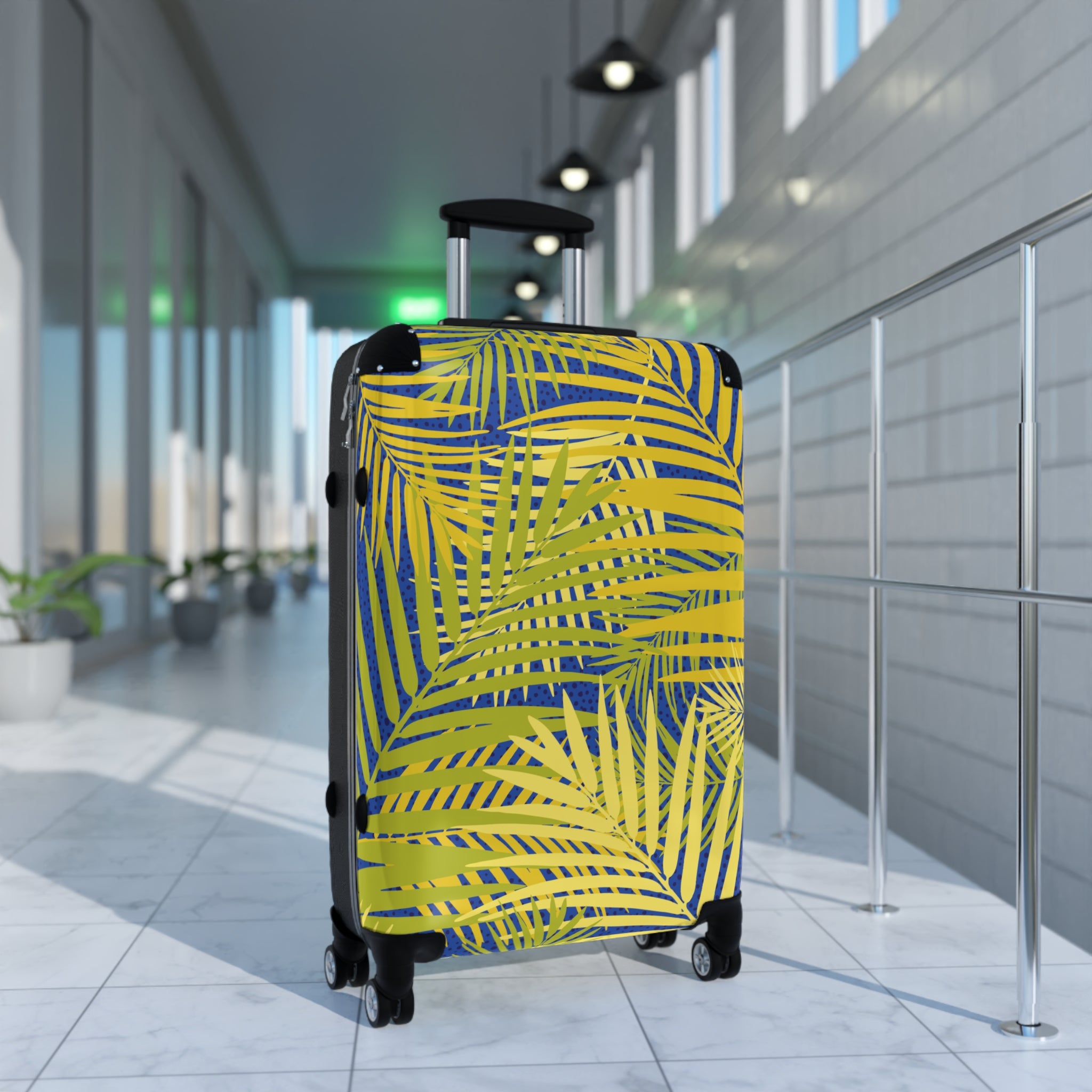 Suitcase with Palm Leaf Prints