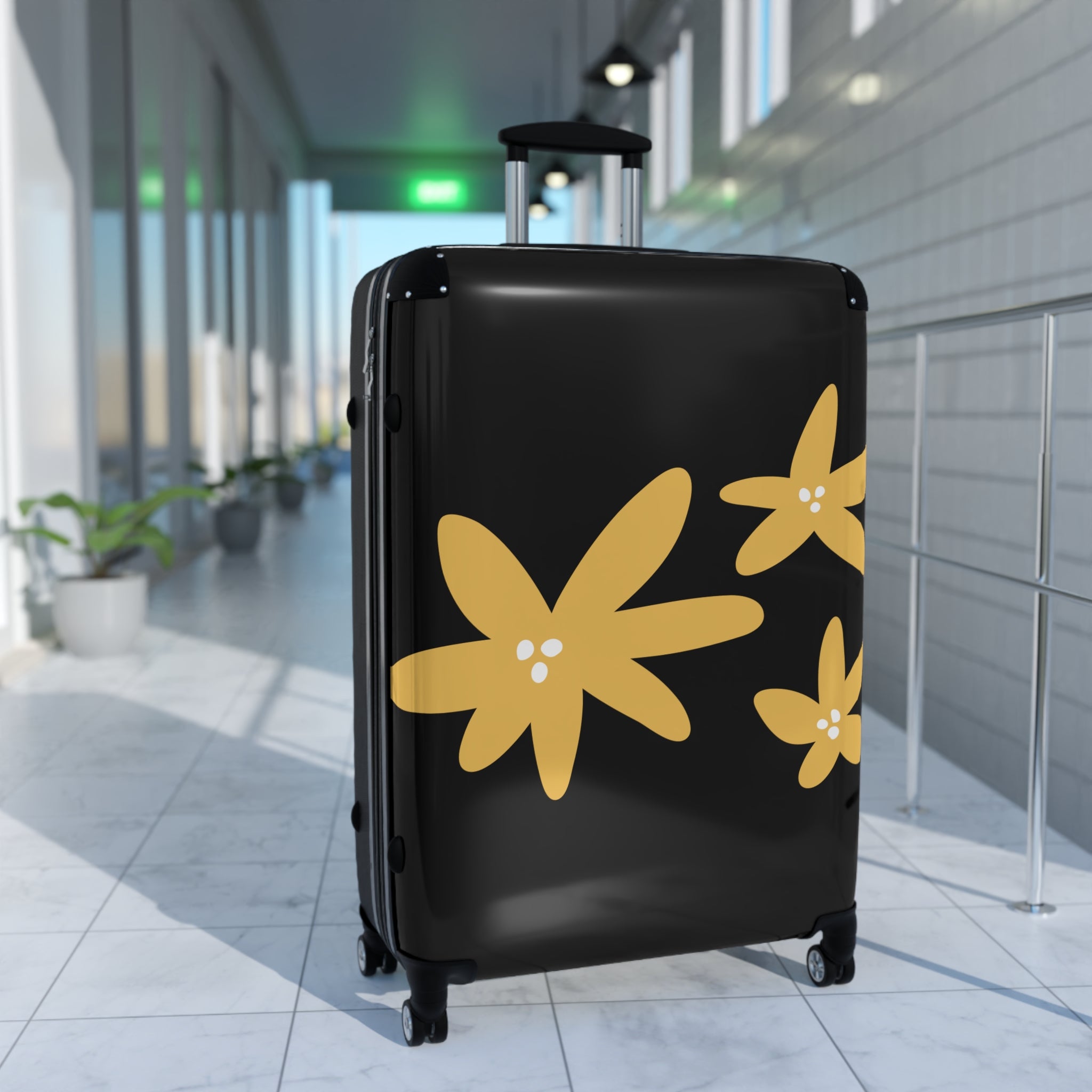 Floral Travel Suitcase - Eco-Friendly Luggage