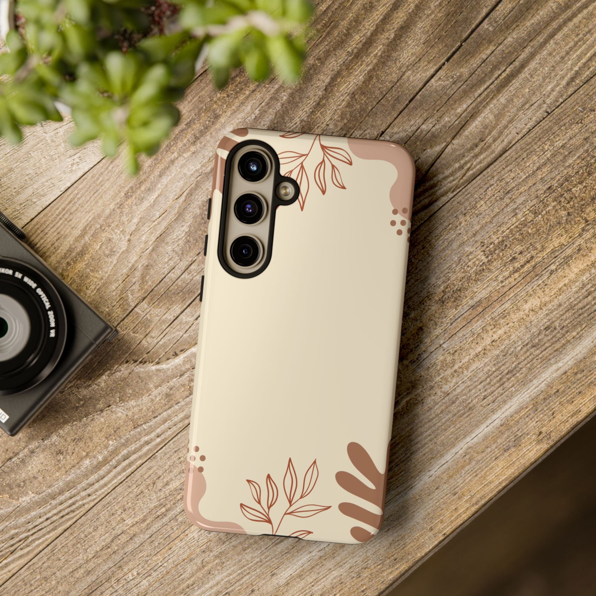 Floral Beige Tough Phone Case