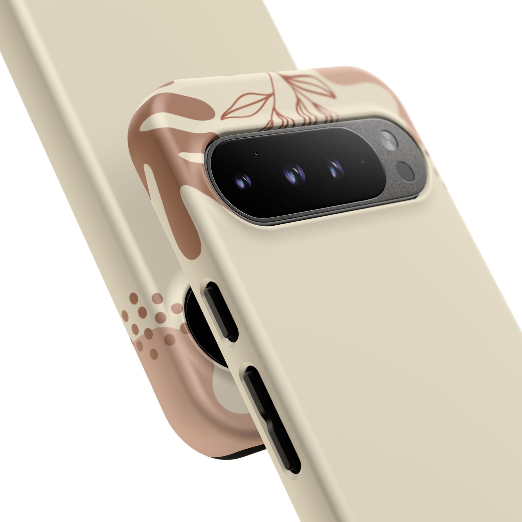 Floral Beige Tough Phone Case