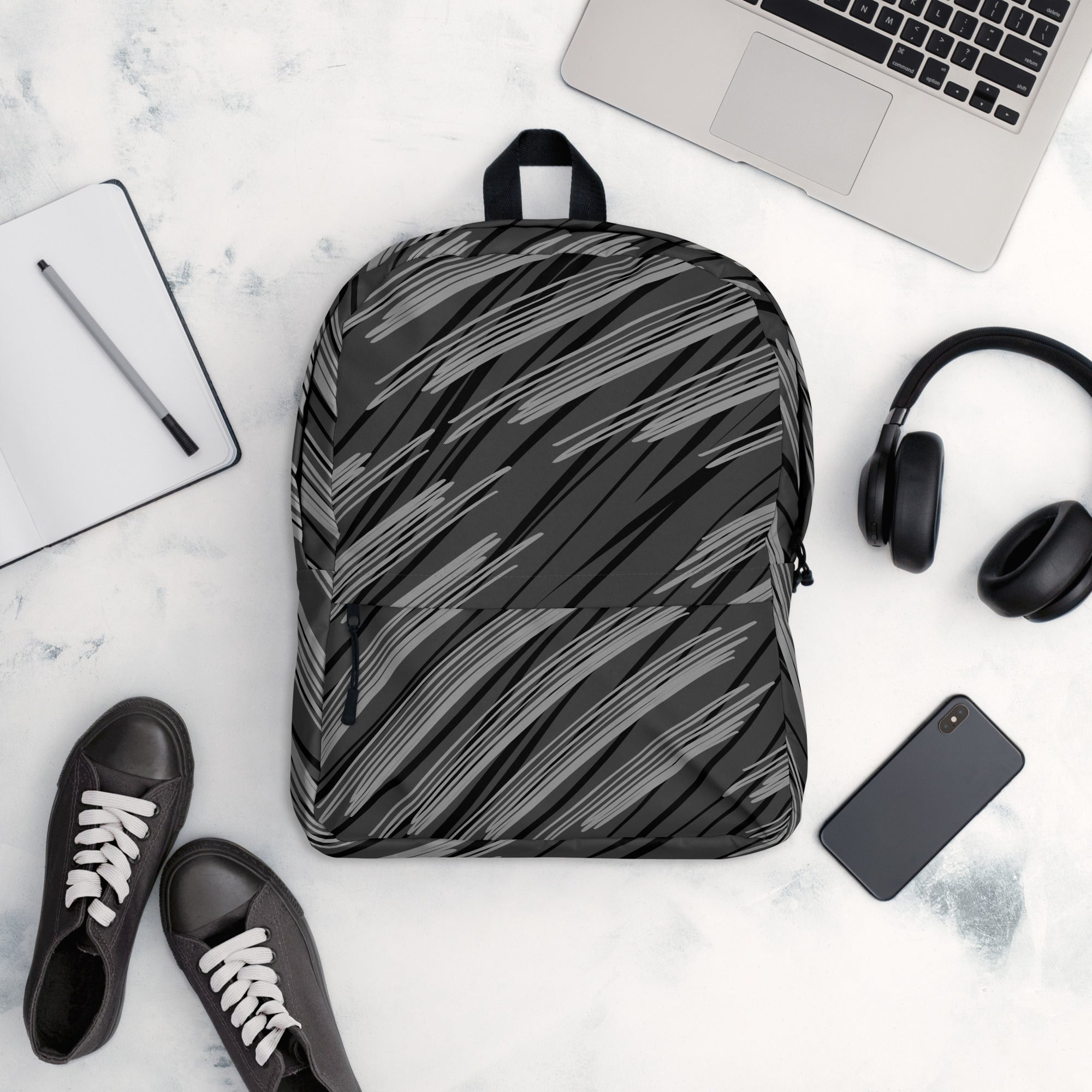 Grey Stripes Backpack