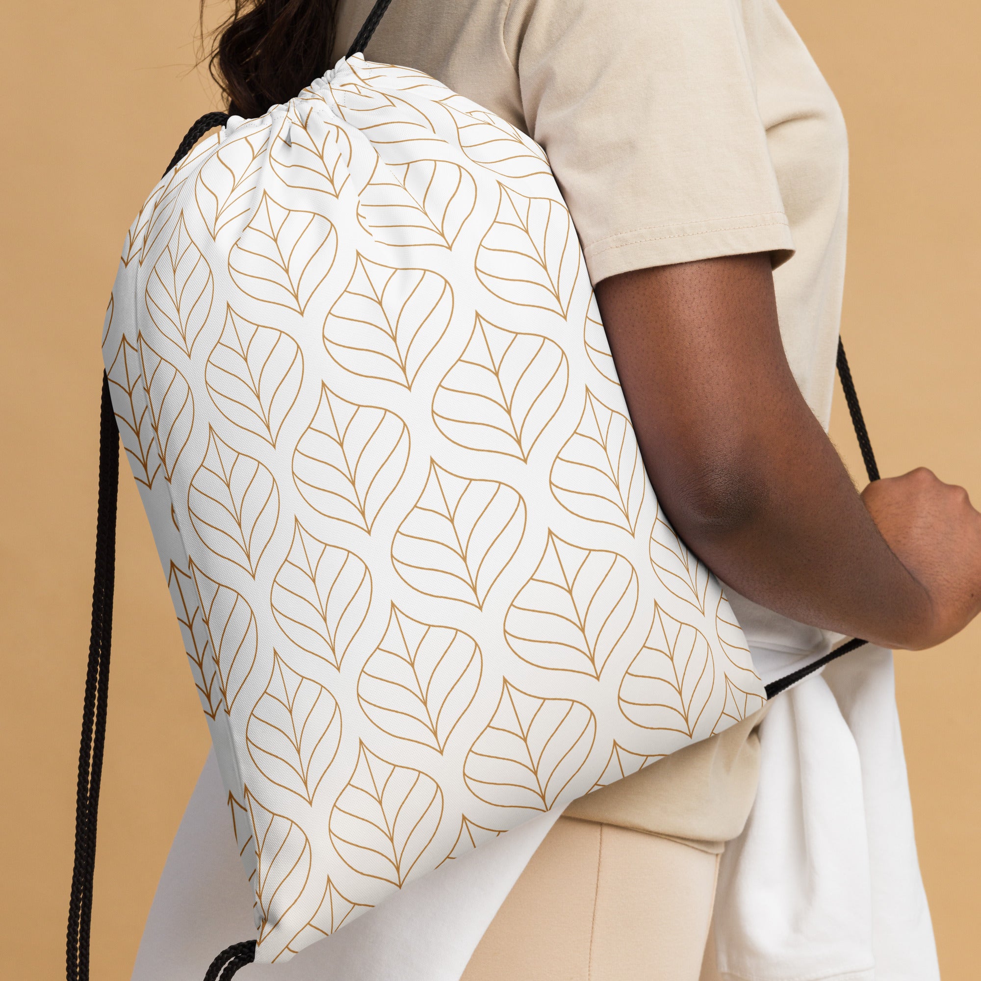 Golden Leaf Drawstring bag