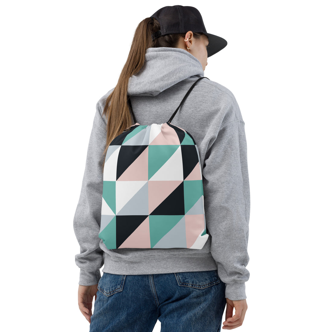 Uniform Geometry Drawstring bag