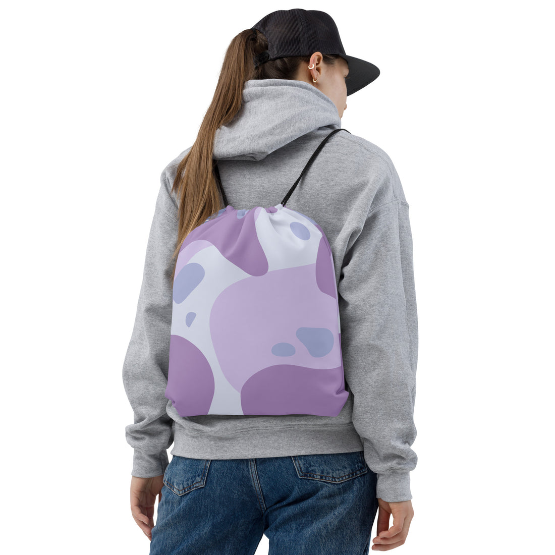 Purple Pattern Drawstring bag