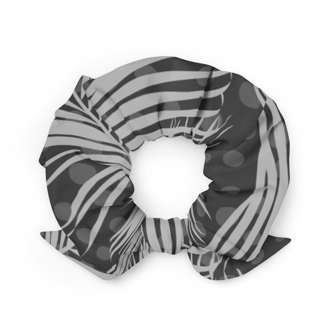 Grey Stripes Recycled Scrunchie
