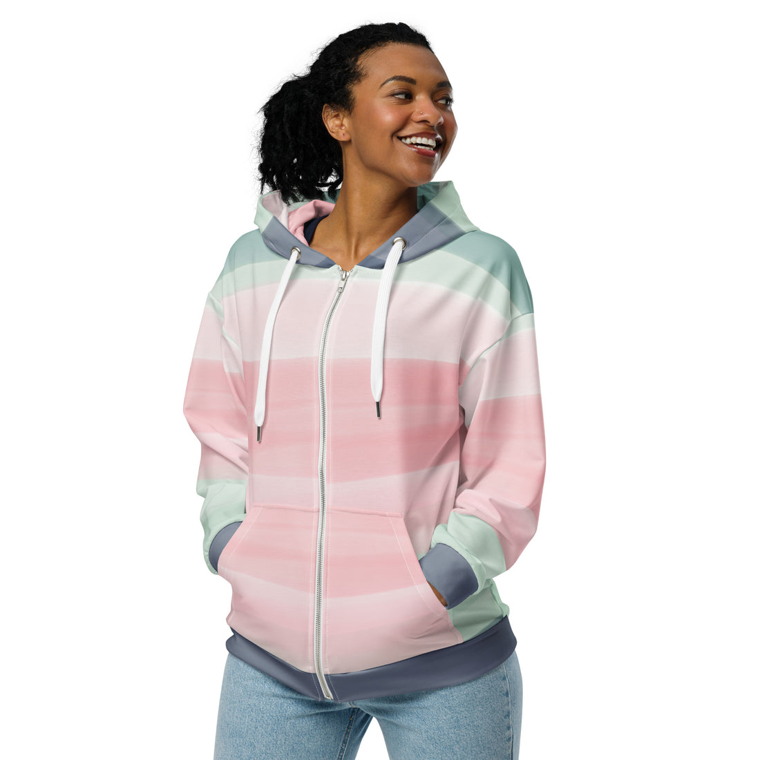M Pink Unisex zip hoodie