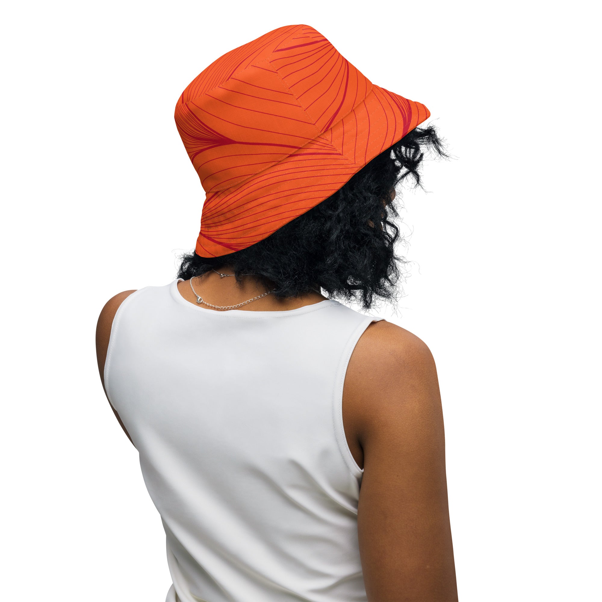 Orange Reversible bucket hat