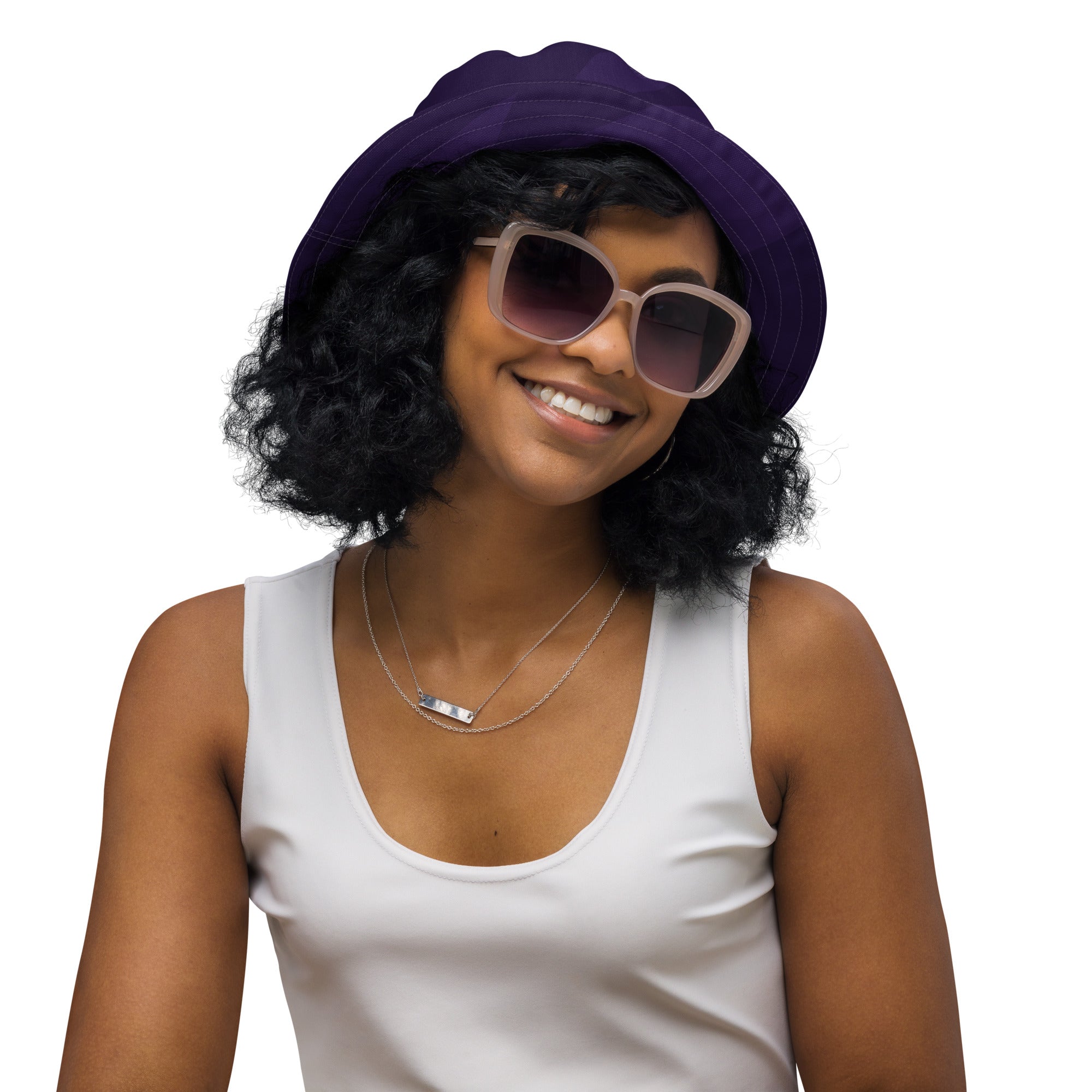 Purple Reversible bucket hat