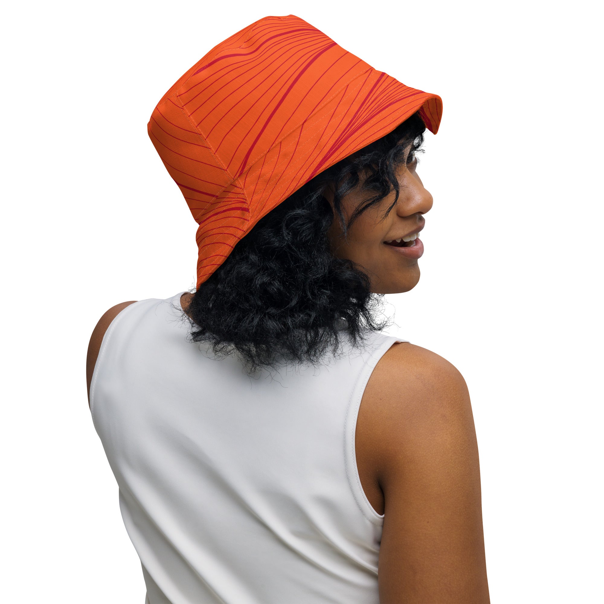 Orange Reversible bucket hat