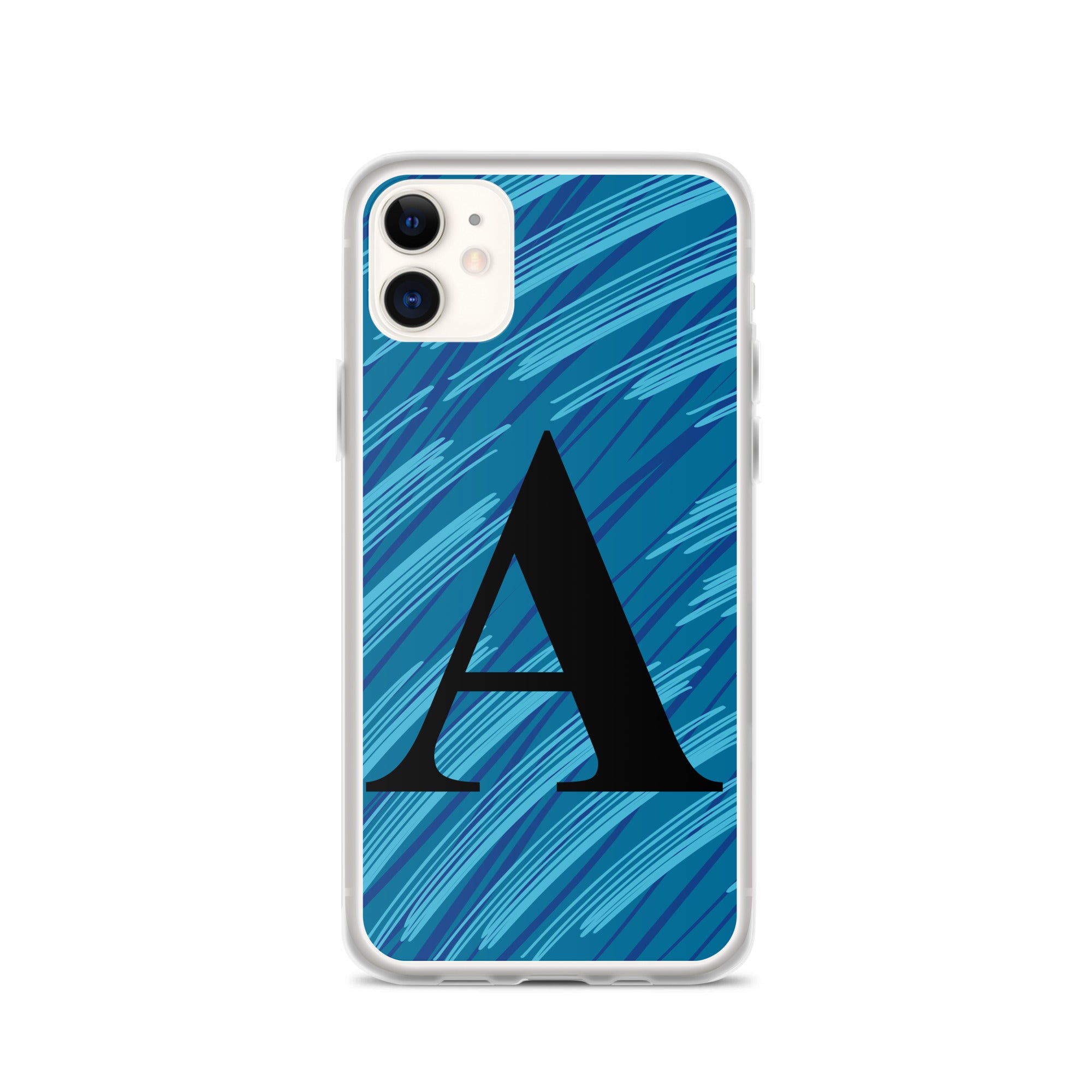 A- Light Blue Scratch Clear Case for iPhone®