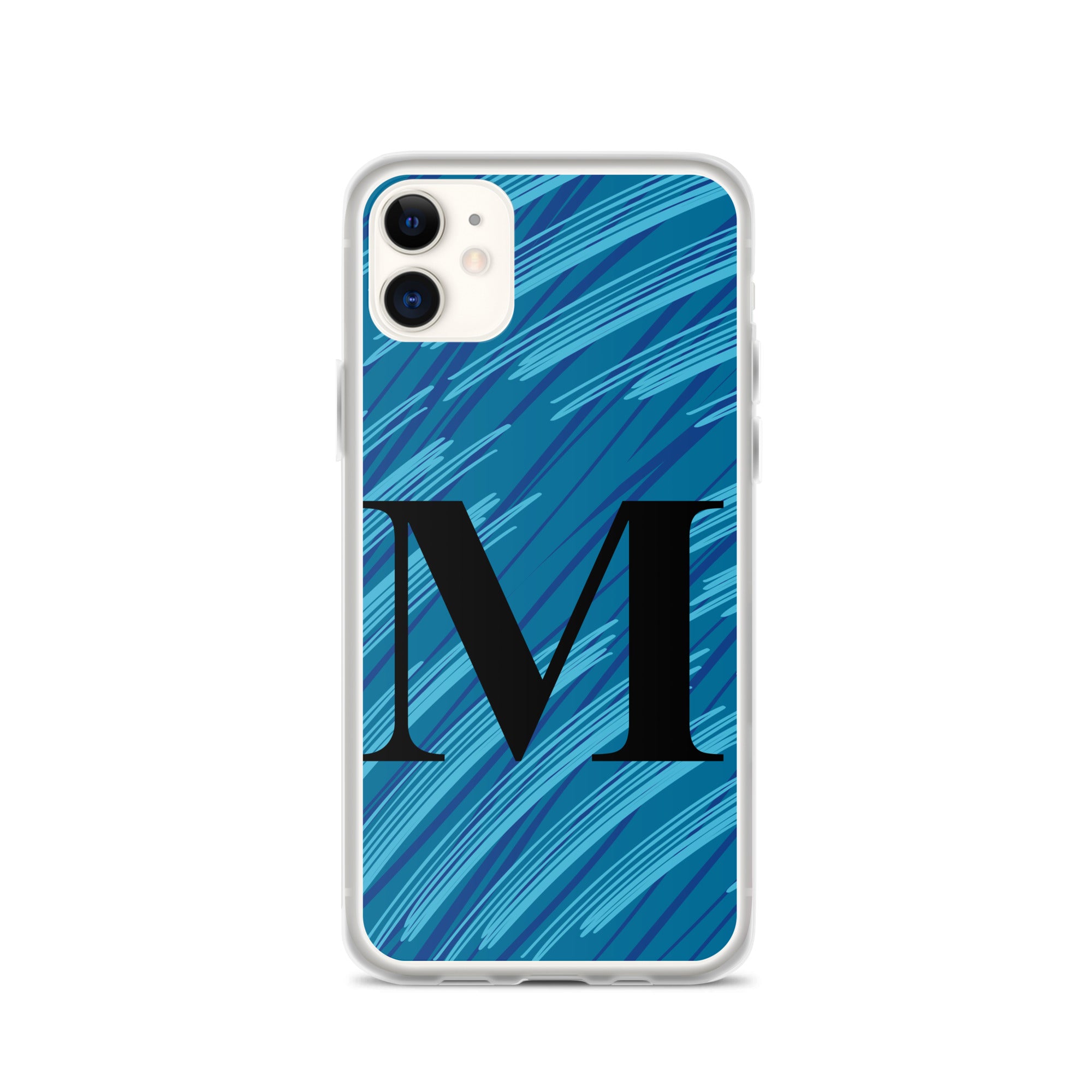 M- Light Blue Scratch Clear Case for iPhone®