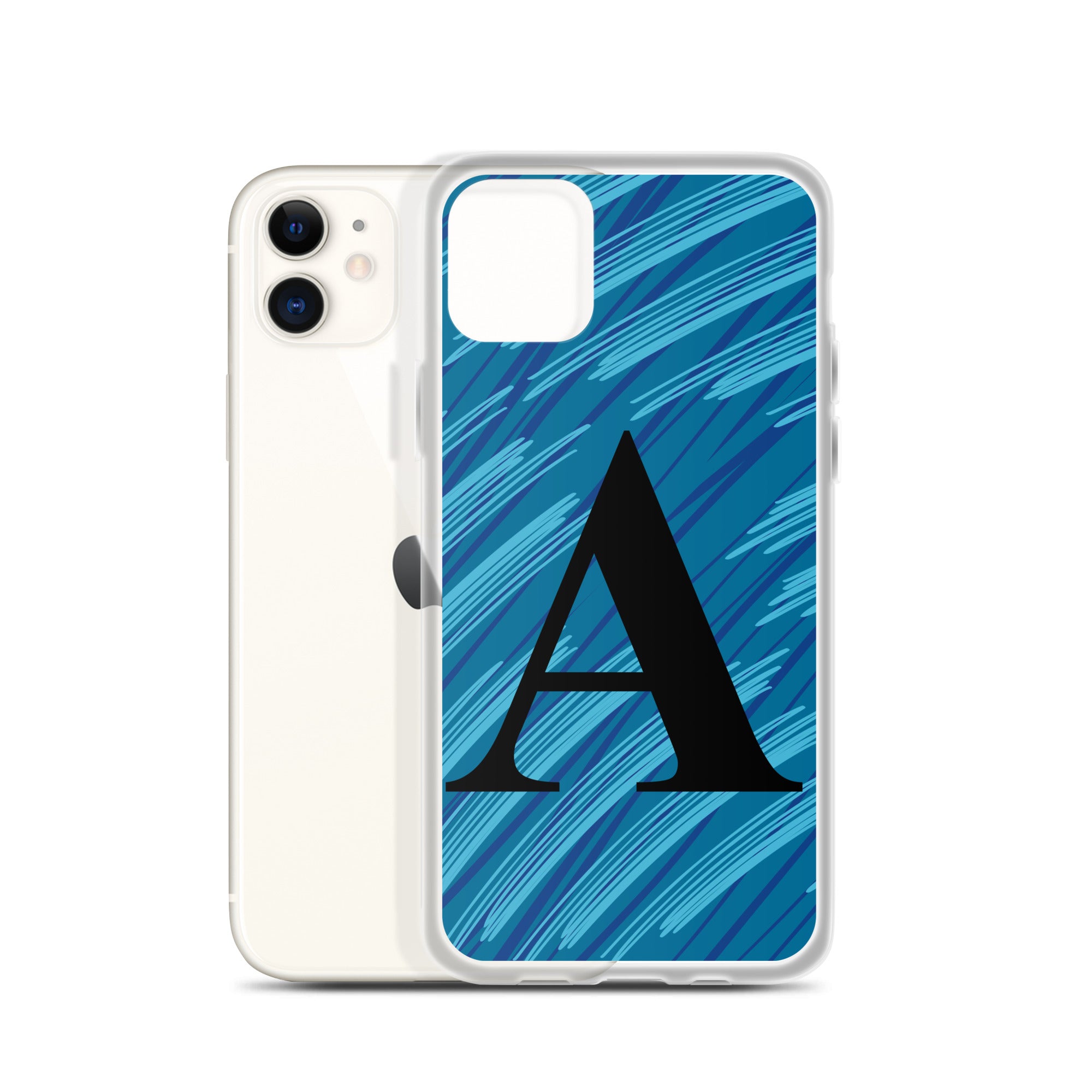 A- Light Blue Scratch Clear Case for iPhone®