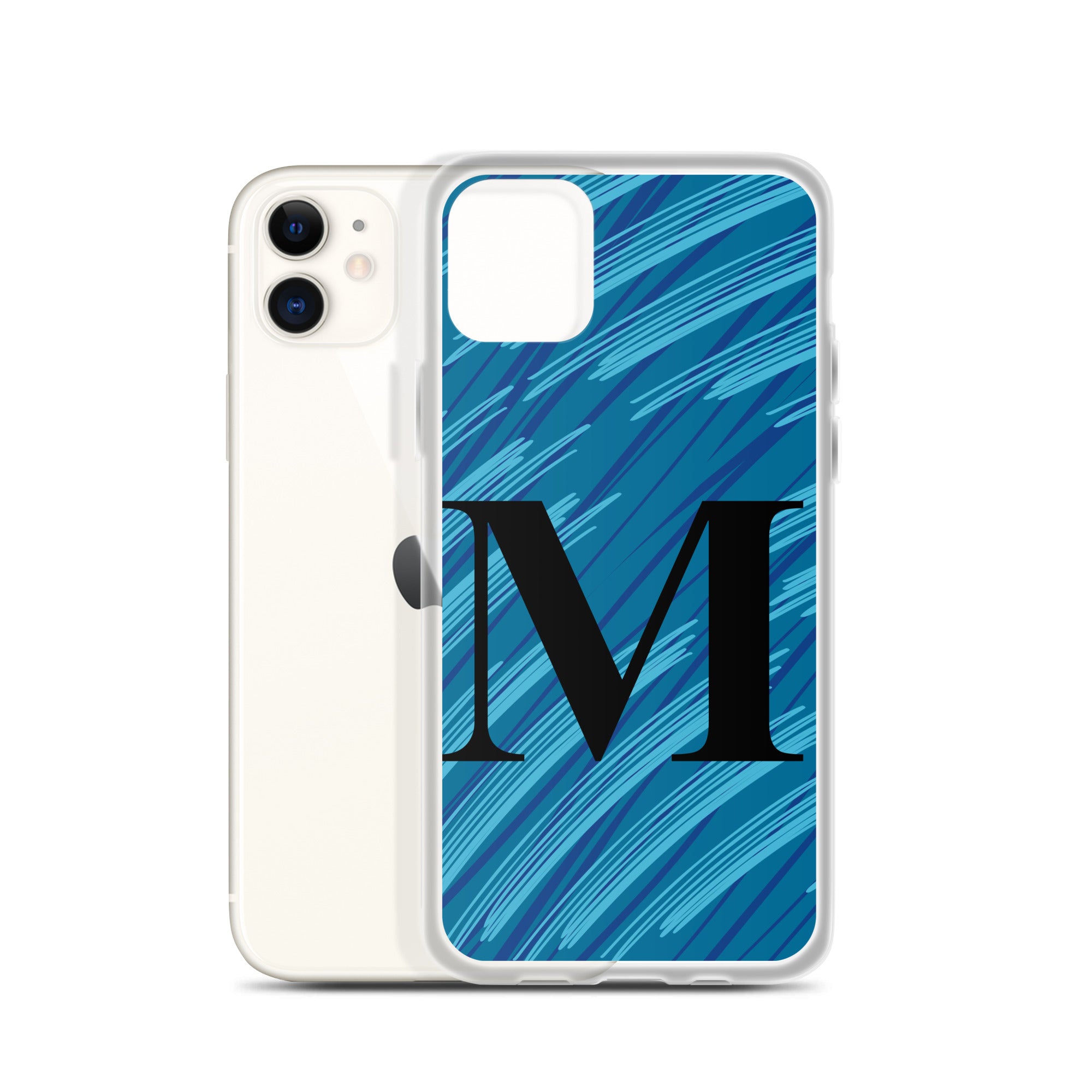 M- Light Blue Scratch Clear Case for iPhone®