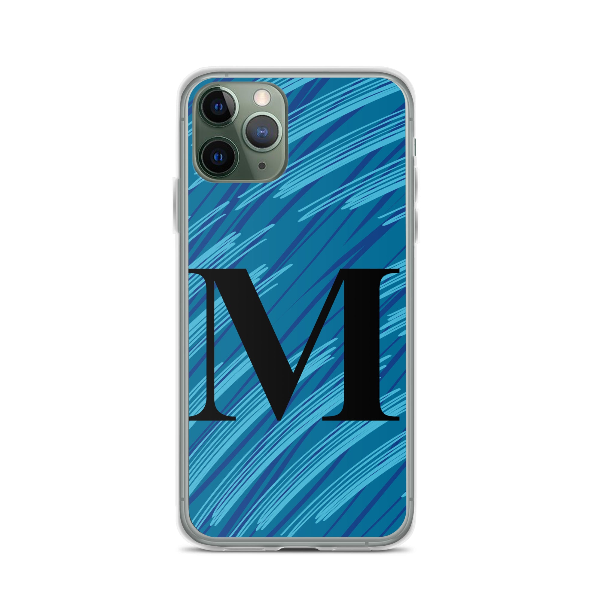 M- Light Blue Scratch Clear Case for iPhone®