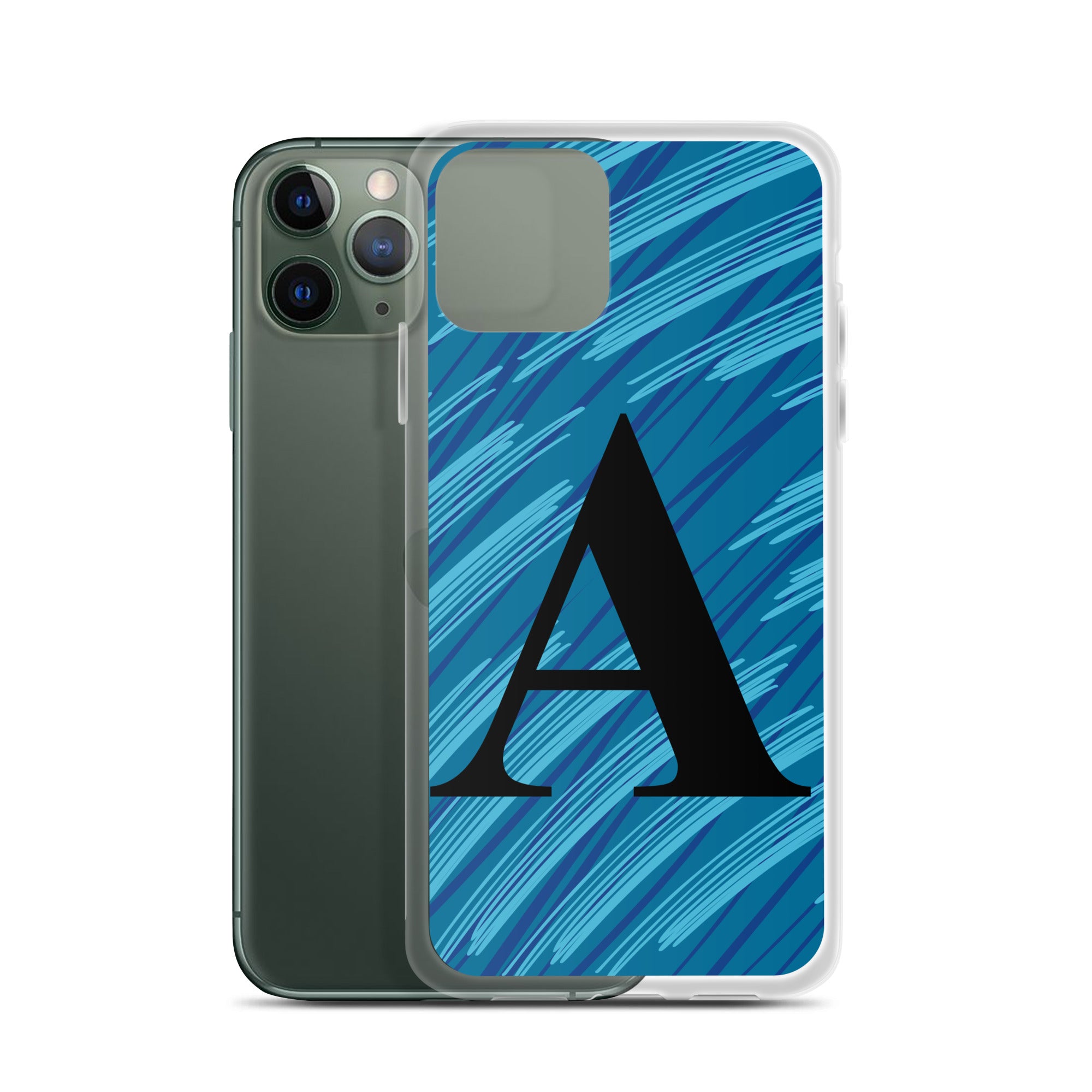 A- Light Blue Scratch Clear Case for iPhone®