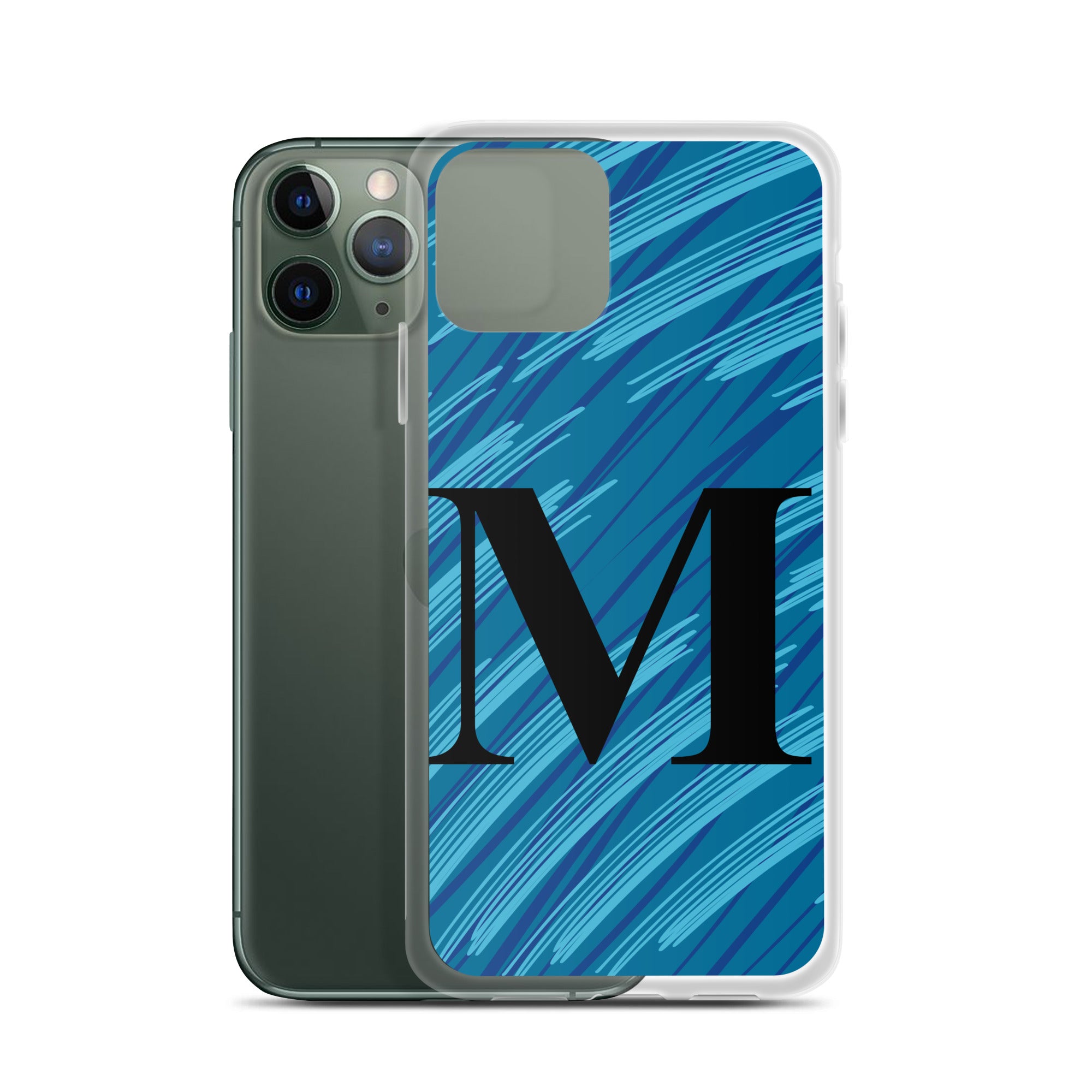 M- Light Blue Scratch Clear Case for iPhone®