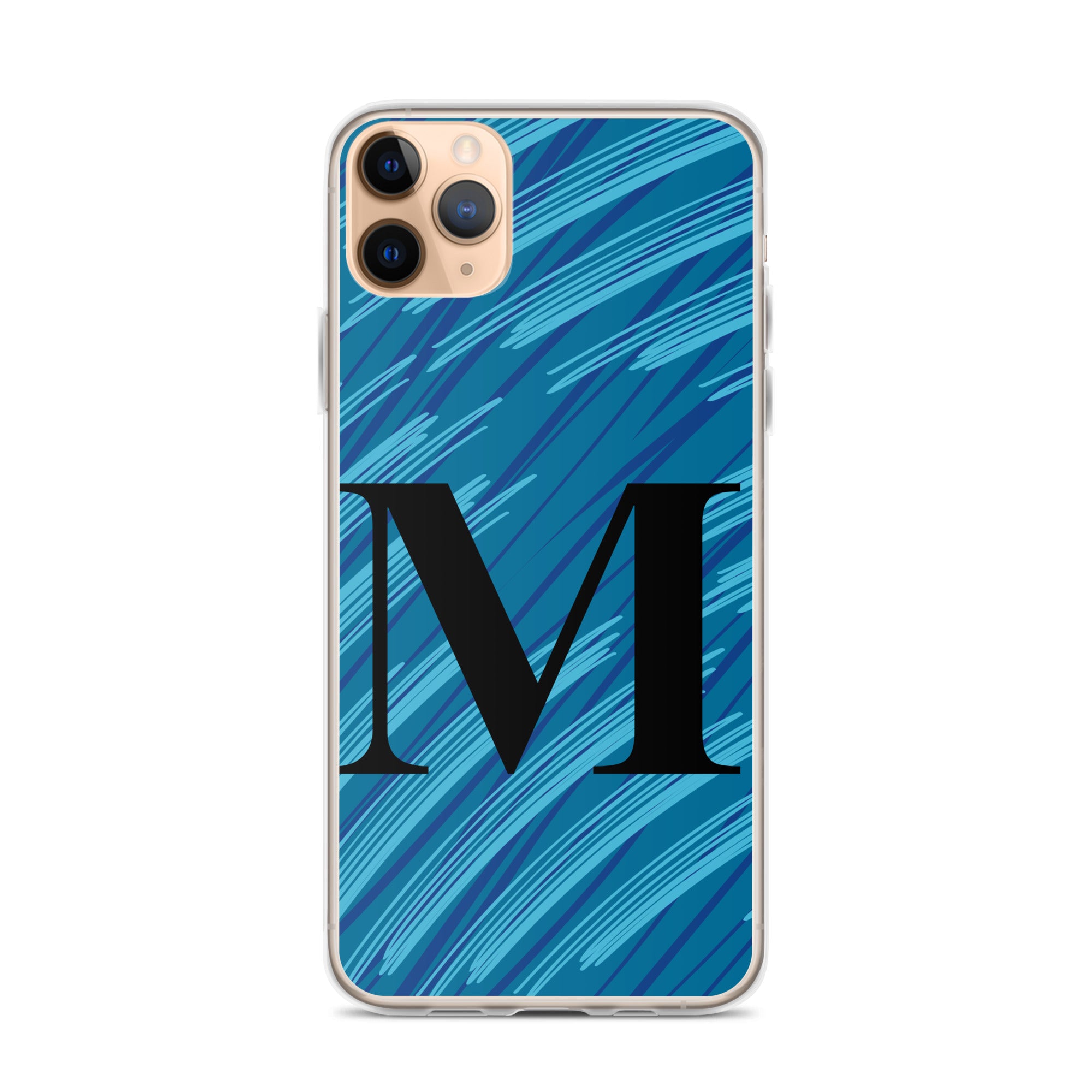 M- Light Blue Scratch Clear Case for iPhone®
