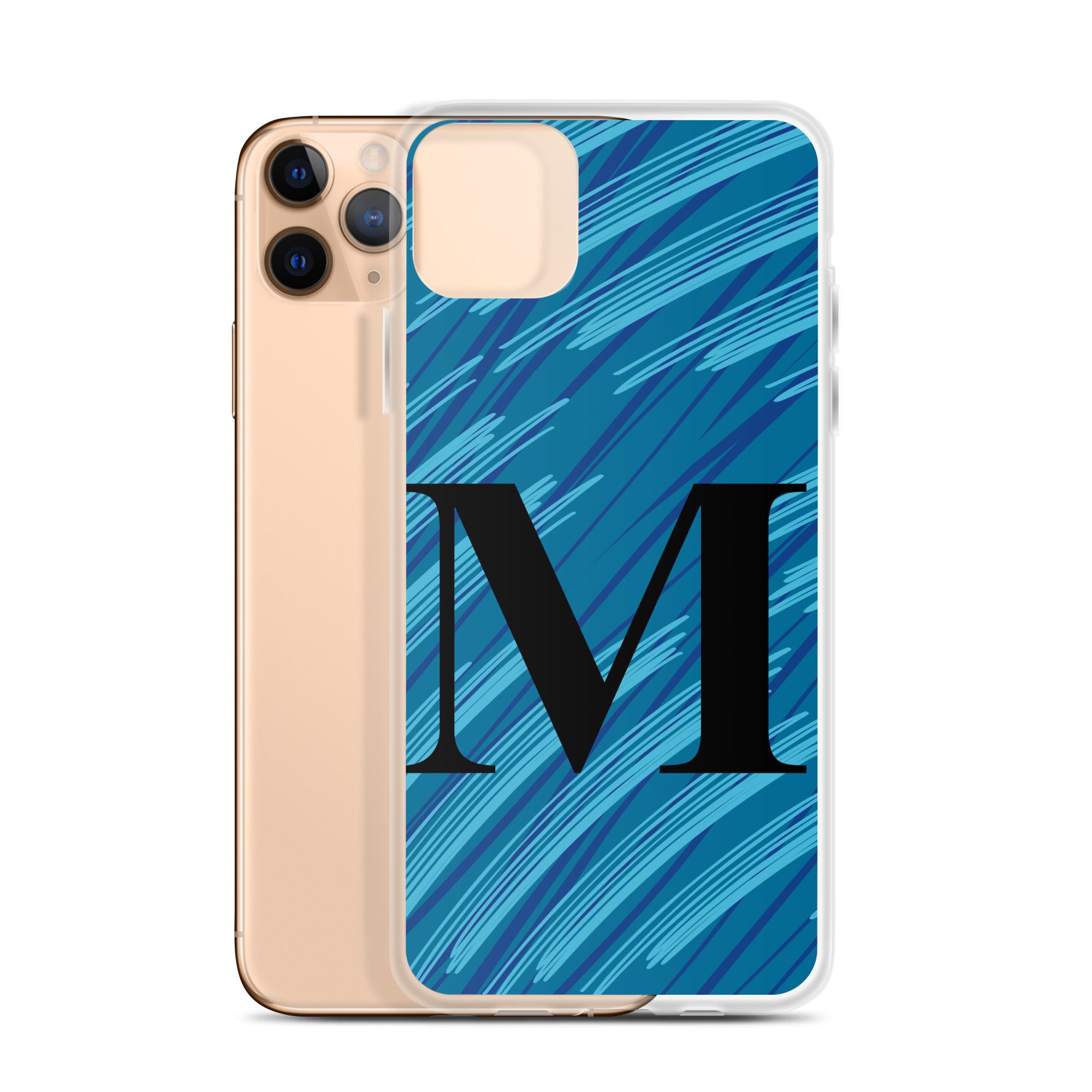 M- Light Blue Scratch Clear Case for iPhone®