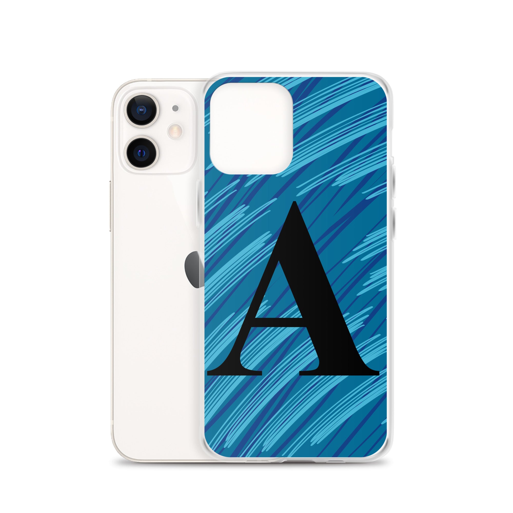 A- Light Blue Scratch Clear Case for iPhone®