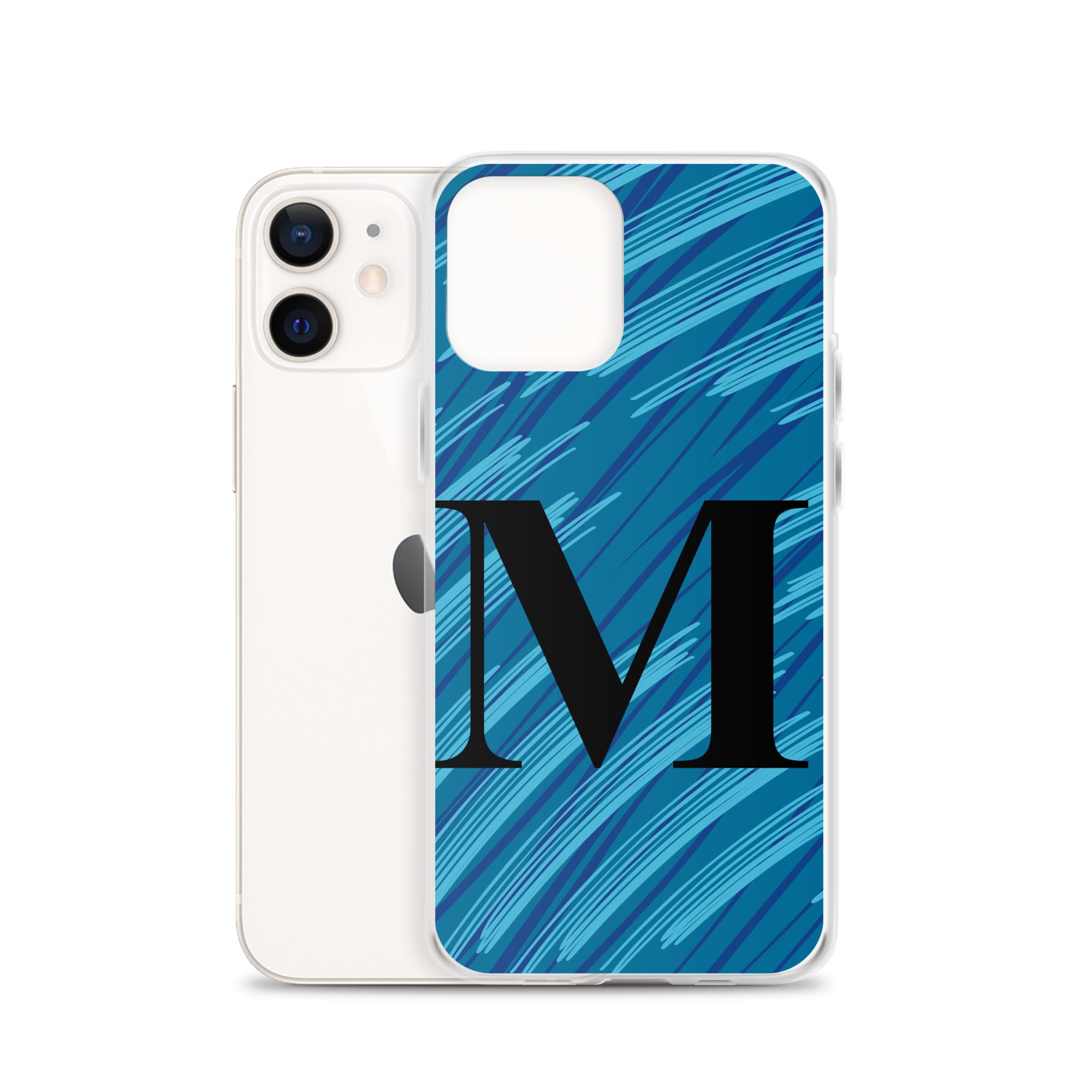 M- Light Blue Scratch Clear Case for iPhone®