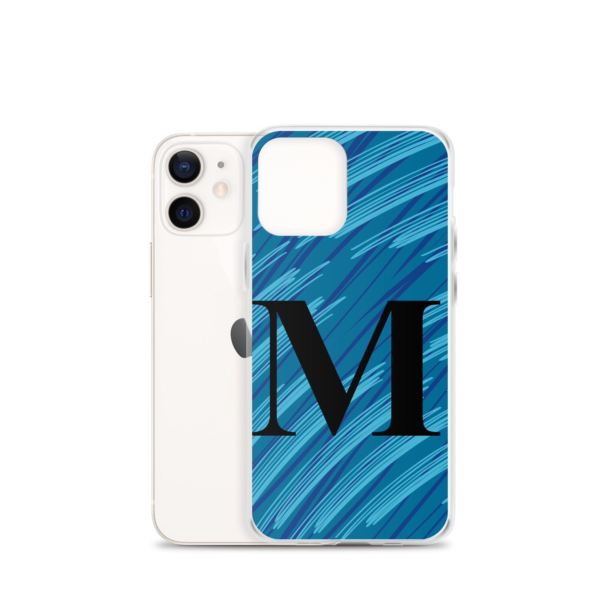M- Light Blue Scratch Clear Case for iPhone®