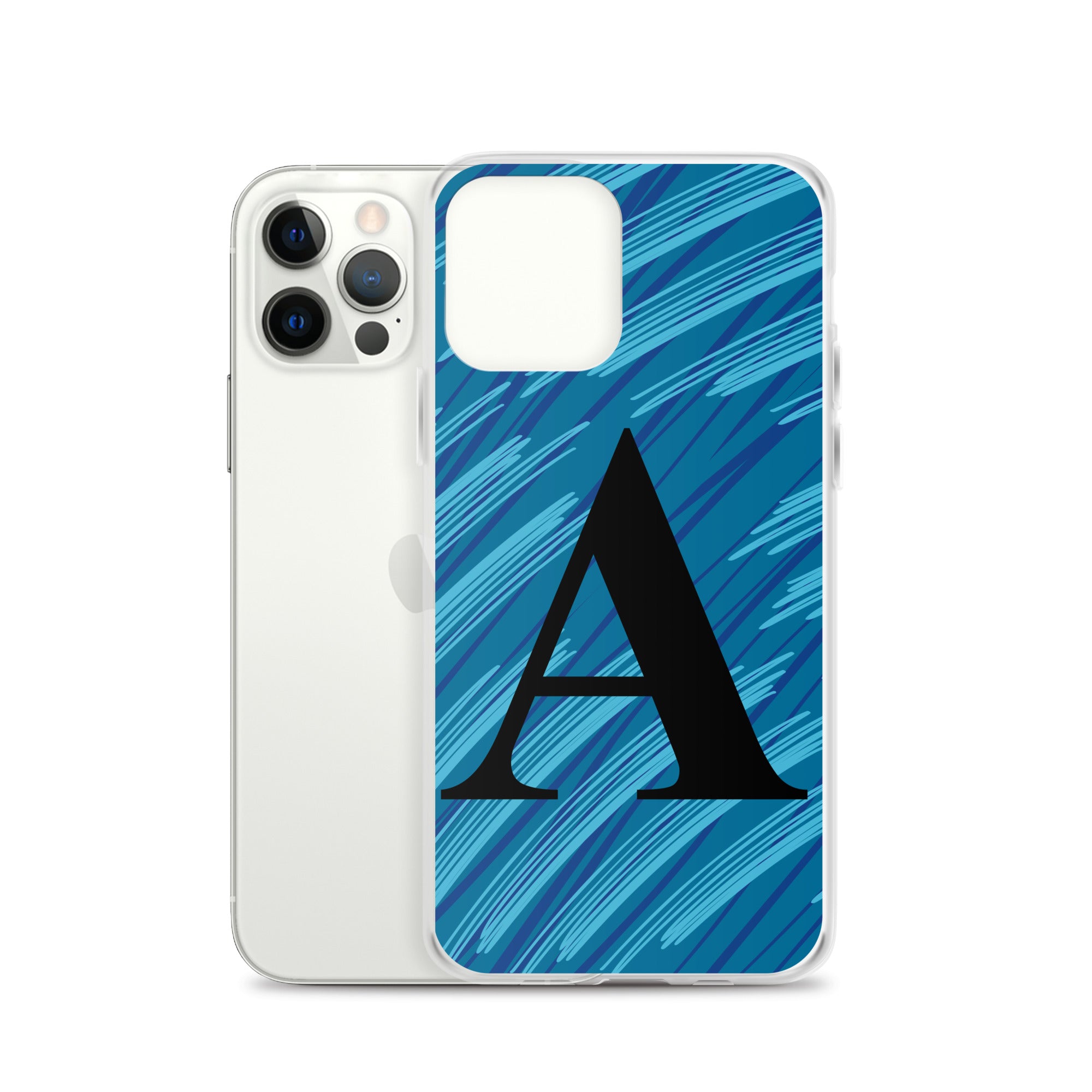 A- Light Blue Scratch Clear Case for iPhone®