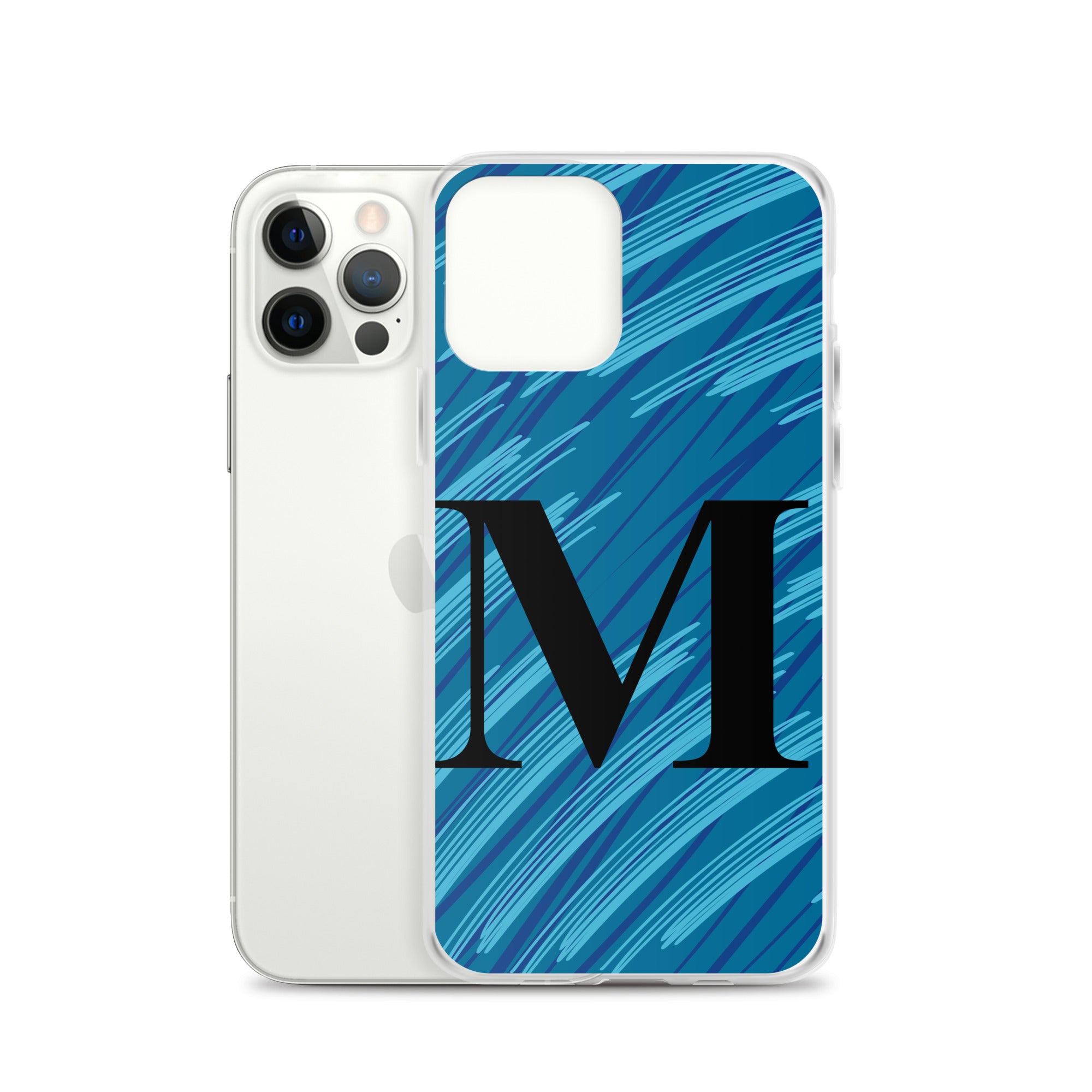 M- Light Blue Scratch Clear Case for iPhone®