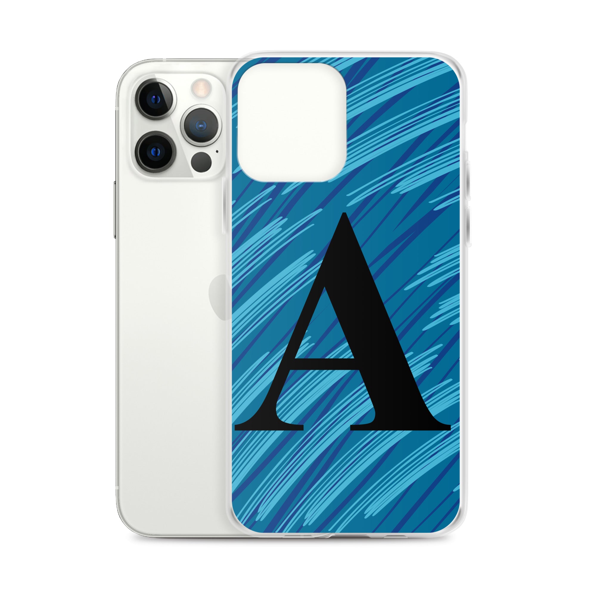 A- Light Blue Scratch Clear Case for iPhone®