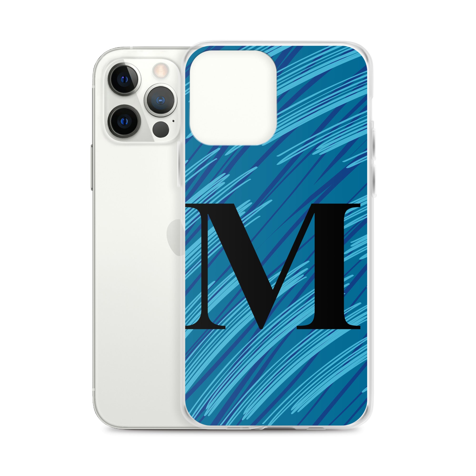M- Light Blue Scratch Clear Case for iPhone®