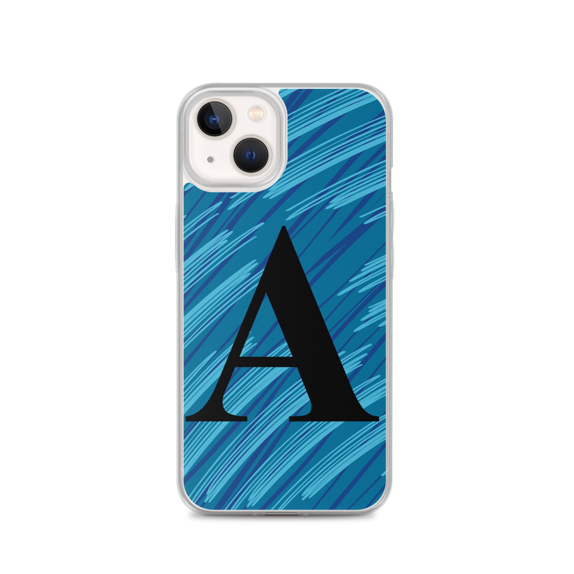 A- Light Blue Scratch Clear Case for iPhone®
