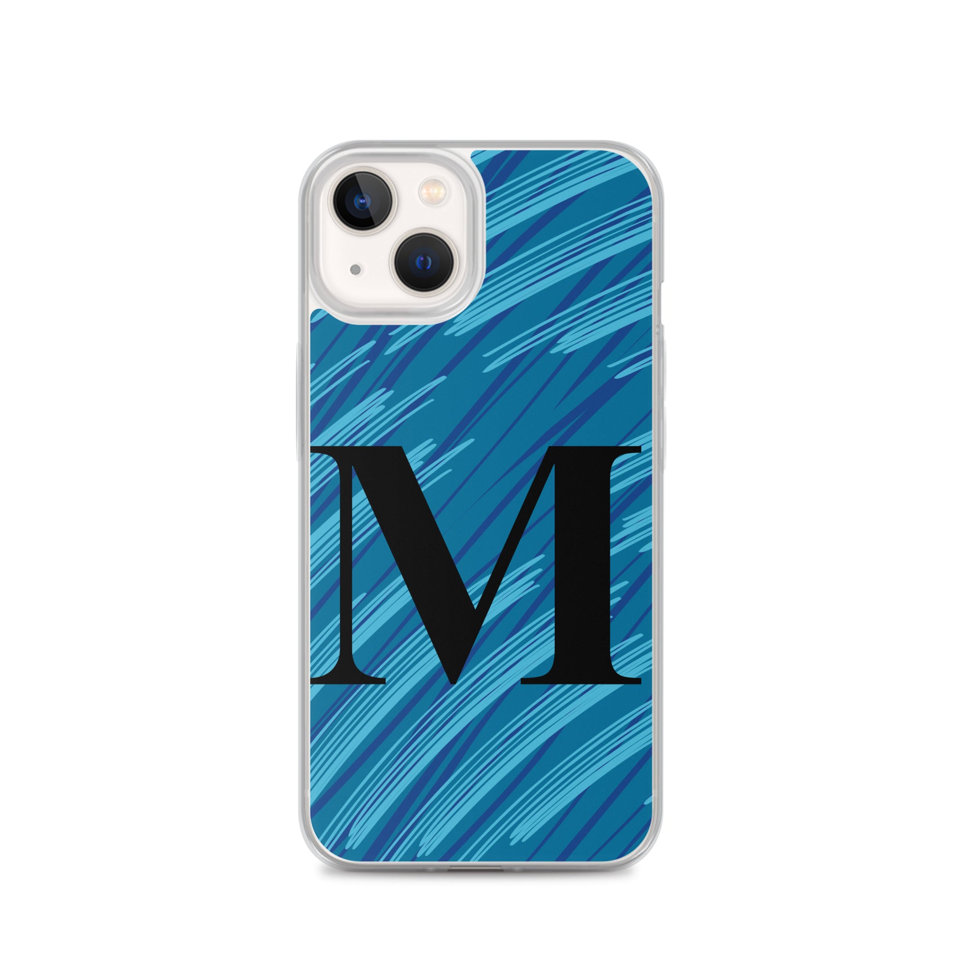 M- Light Blue Scratch Clear Case for iPhone®