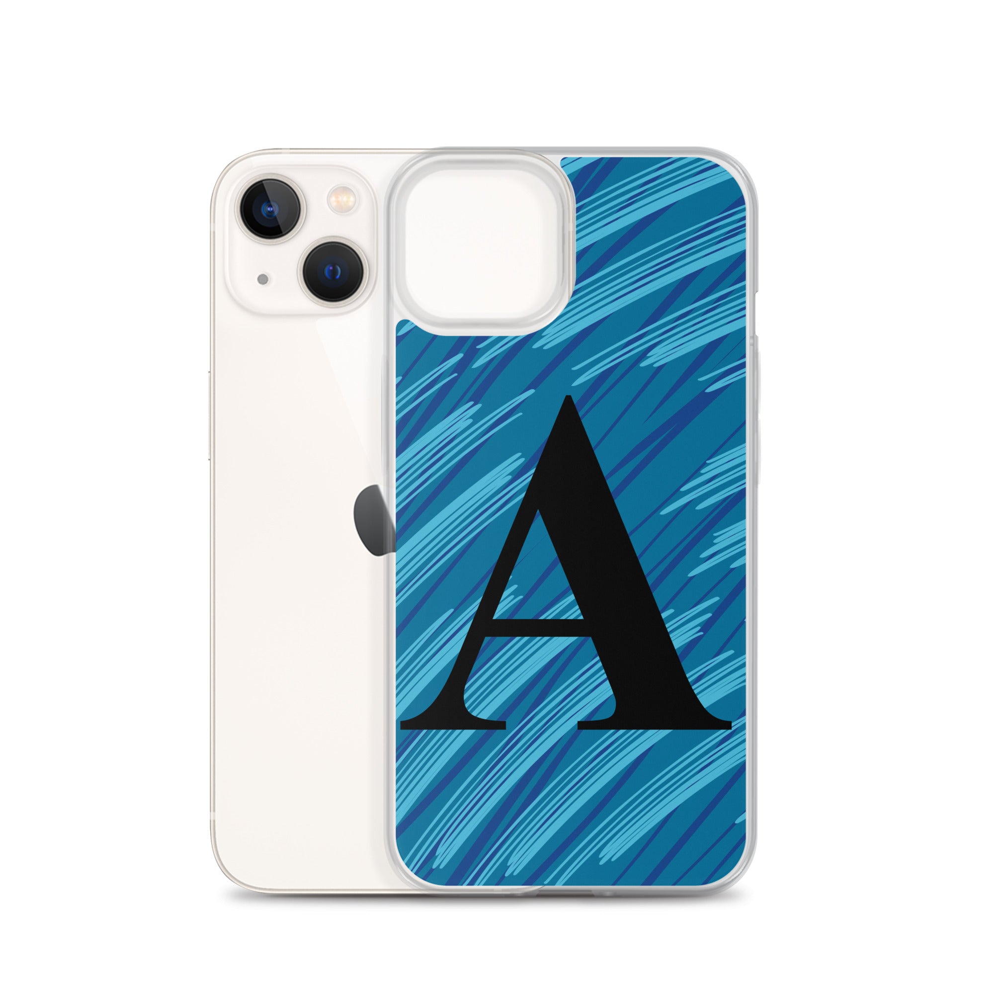 A- Light Blue Scratch Clear Case for iPhone®