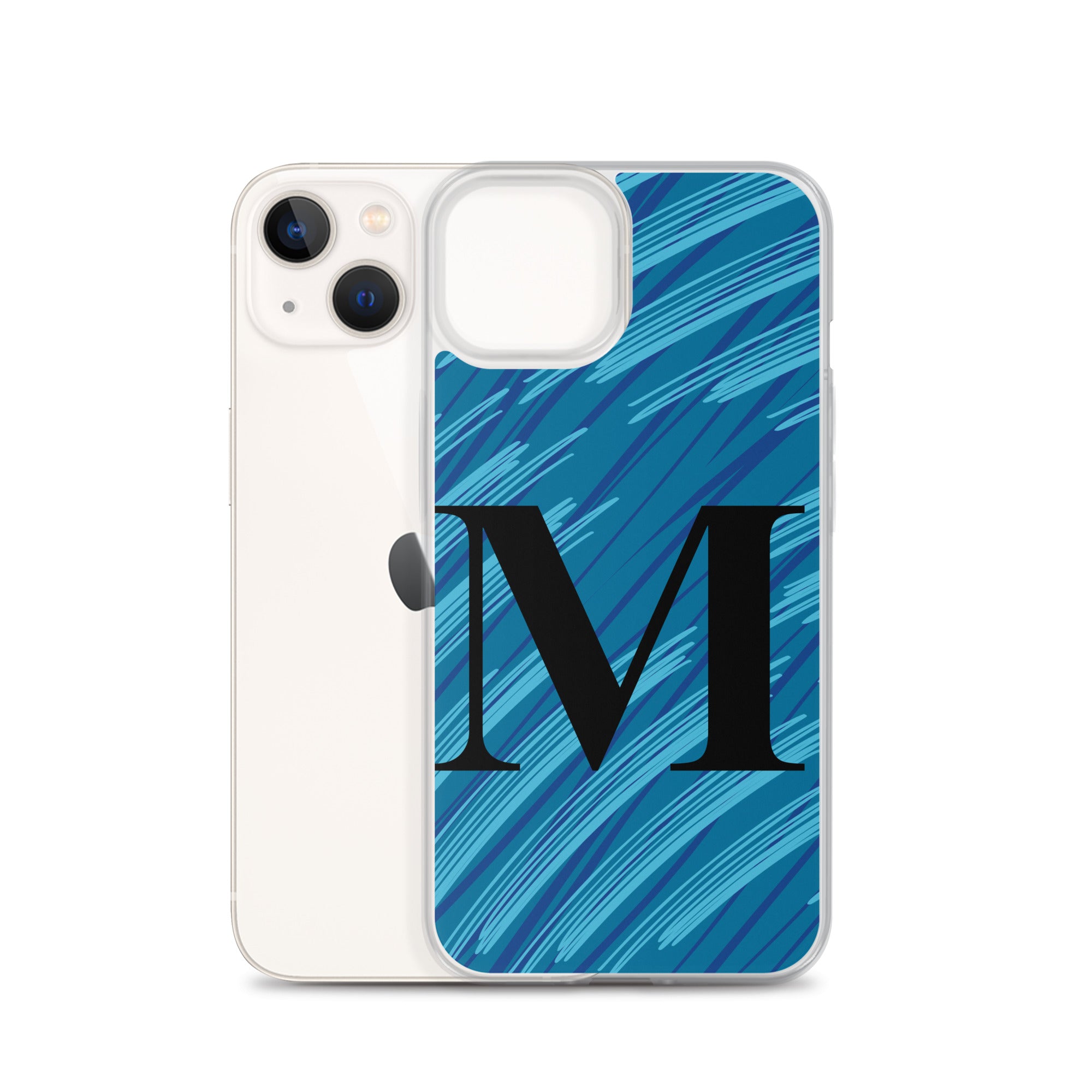 M- Light Blue Scratch Clear Case for iPhone®