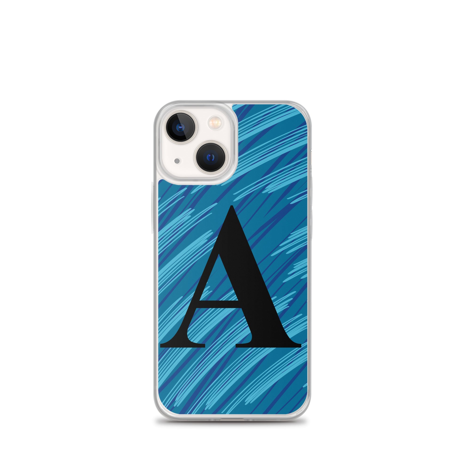 A- Light Blue Scratch Clear Case for iPhone®