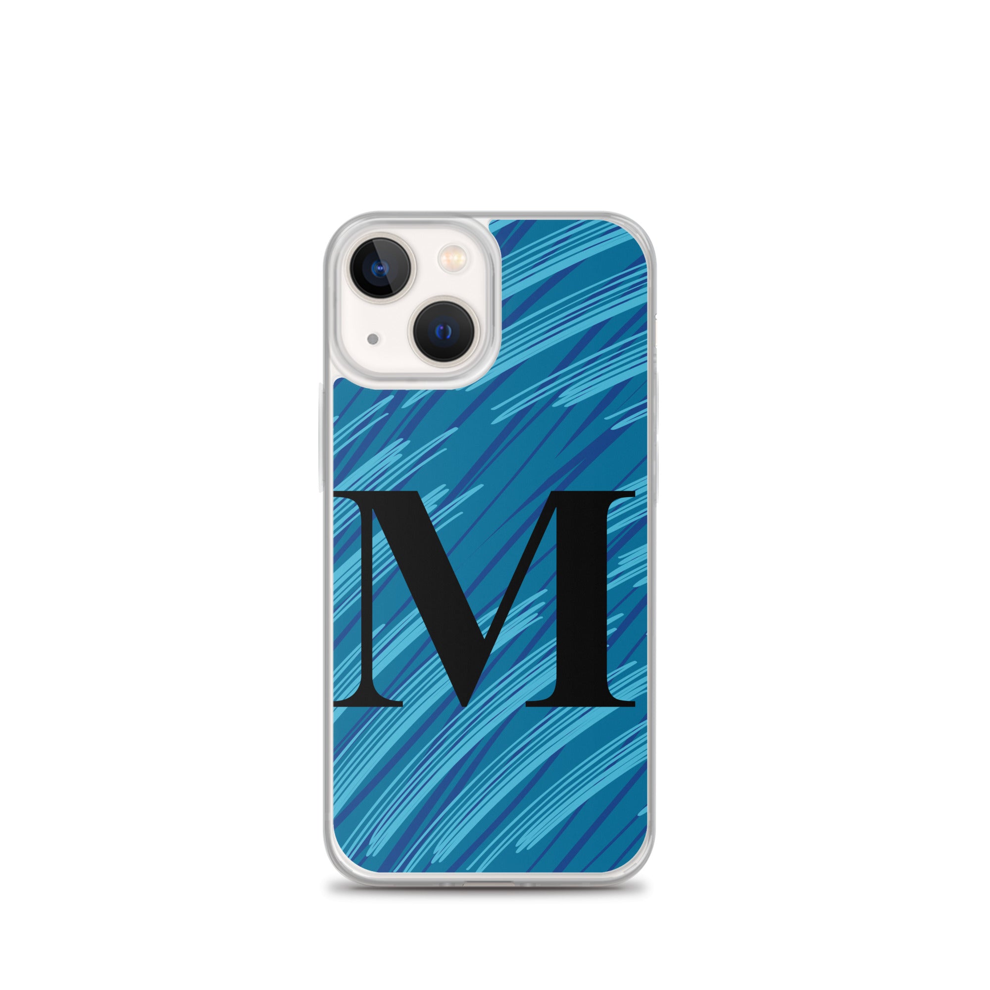 M- Light Blue Scratch Clear Case for iPhone®