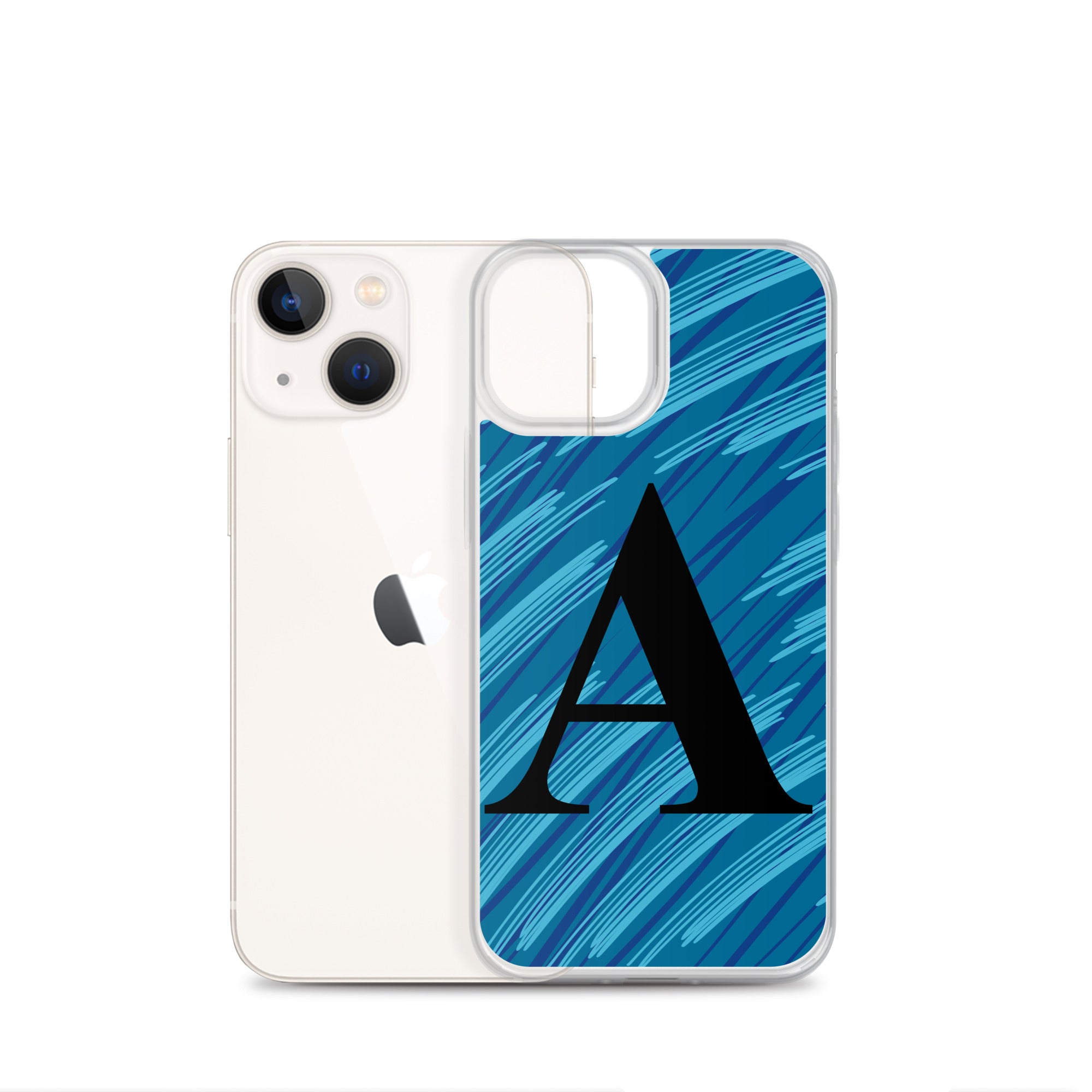 A- Light Blue Scratch Clear Case for iPhone®