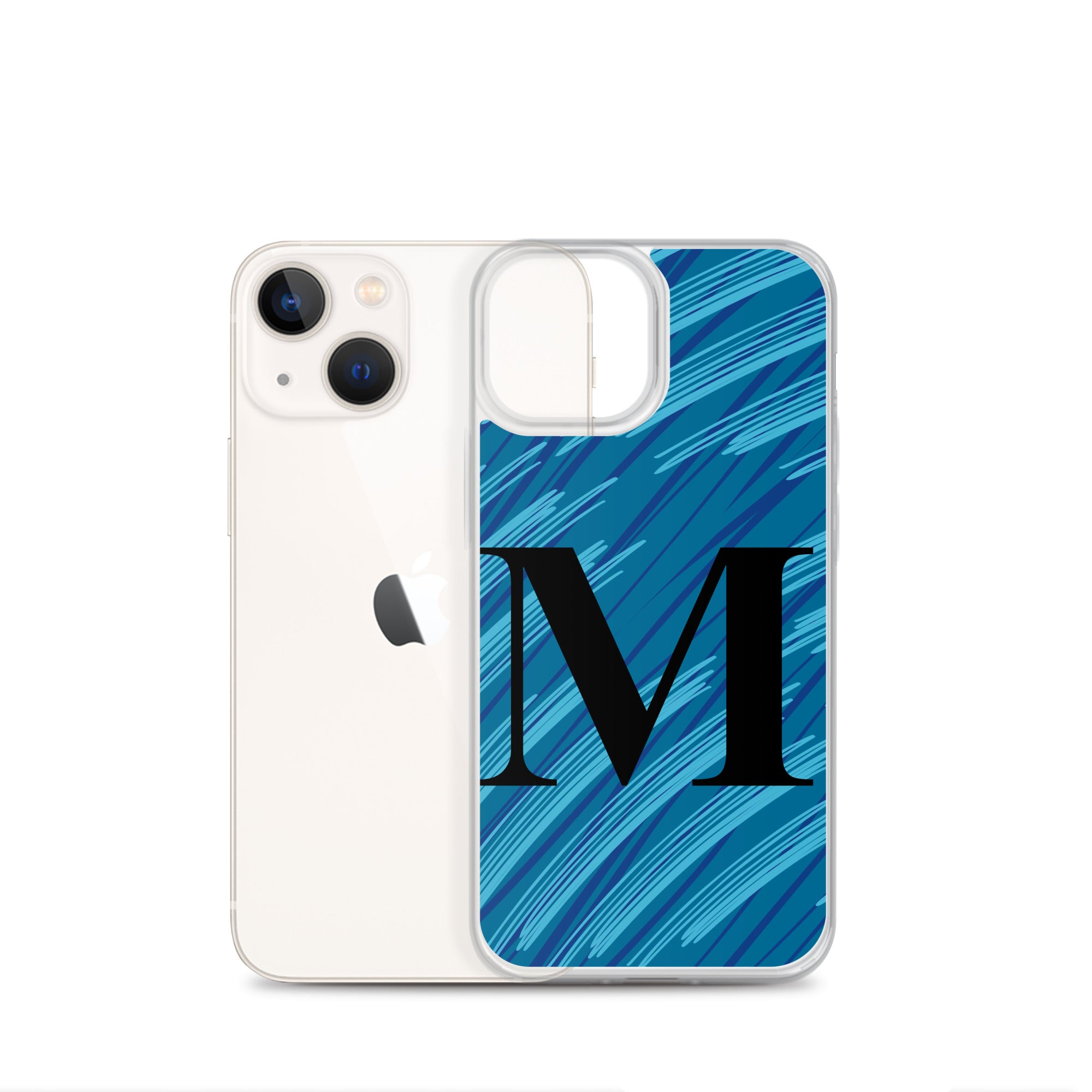 M- Light Blue Scratch Clear Case for iPhone®
