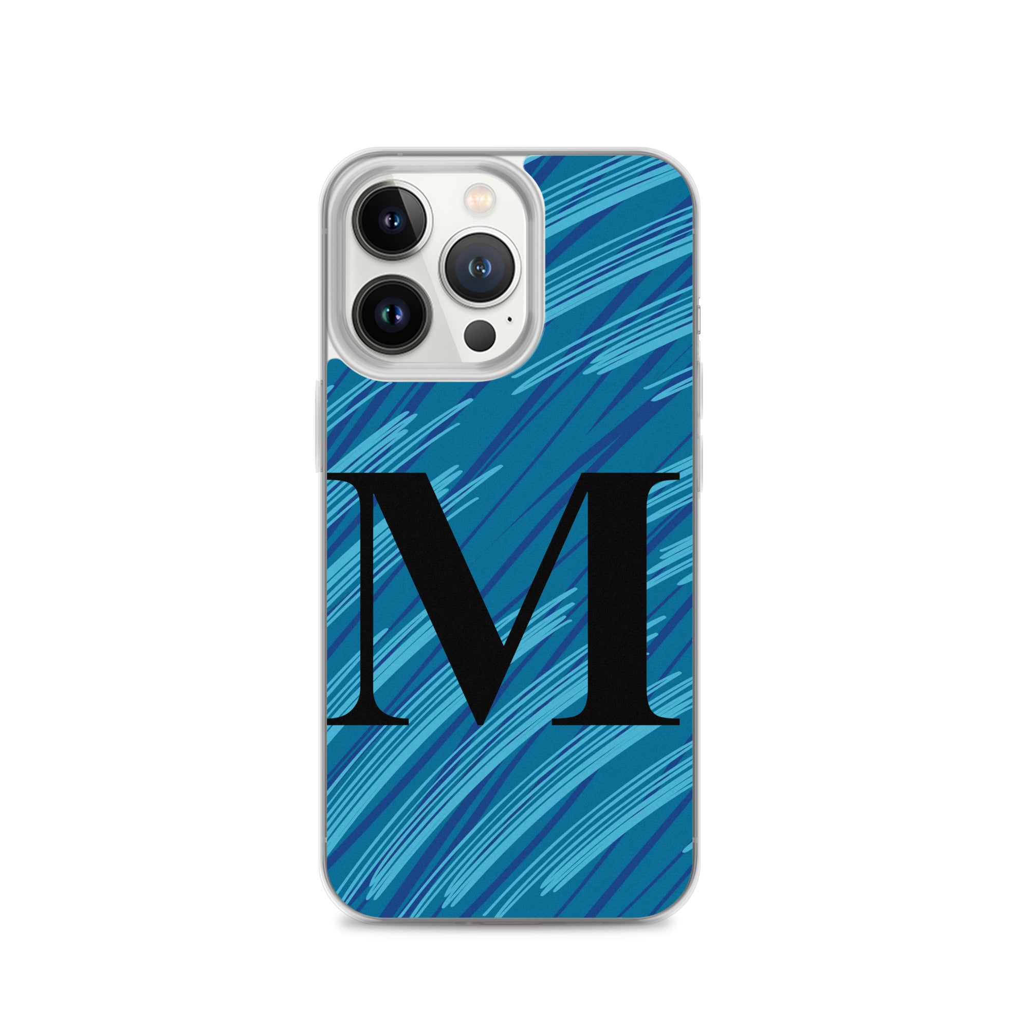 M- Light Blue Scratch Clear Case for iPhone®