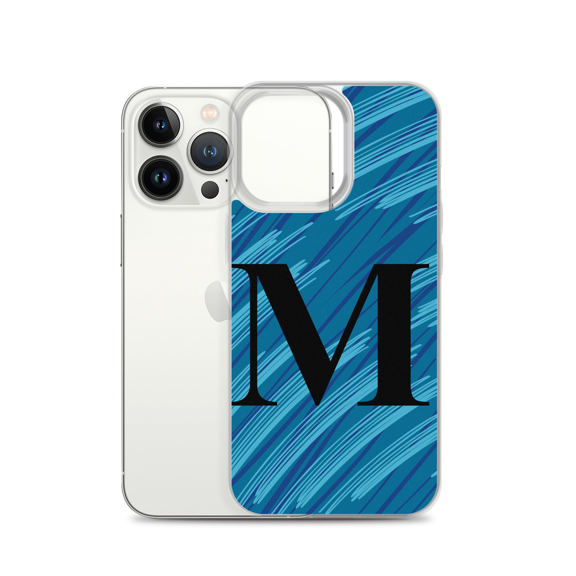 M- Light Blue Scratch Clear Case for iPhone®